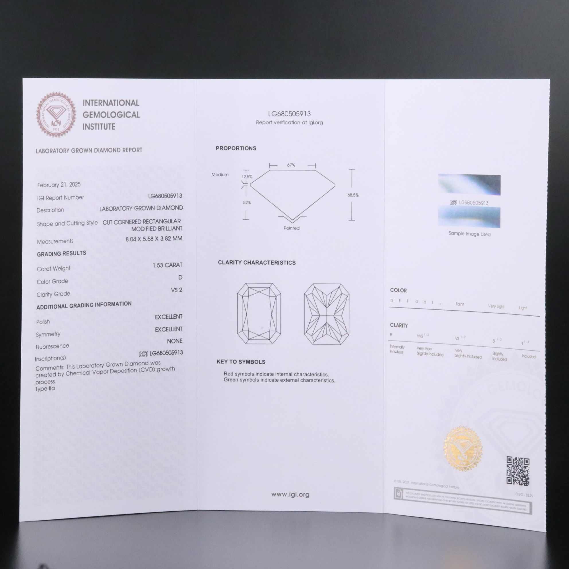 14K 1.53 CT Lab Grown Diamond Solitaire Ring with IGI Report