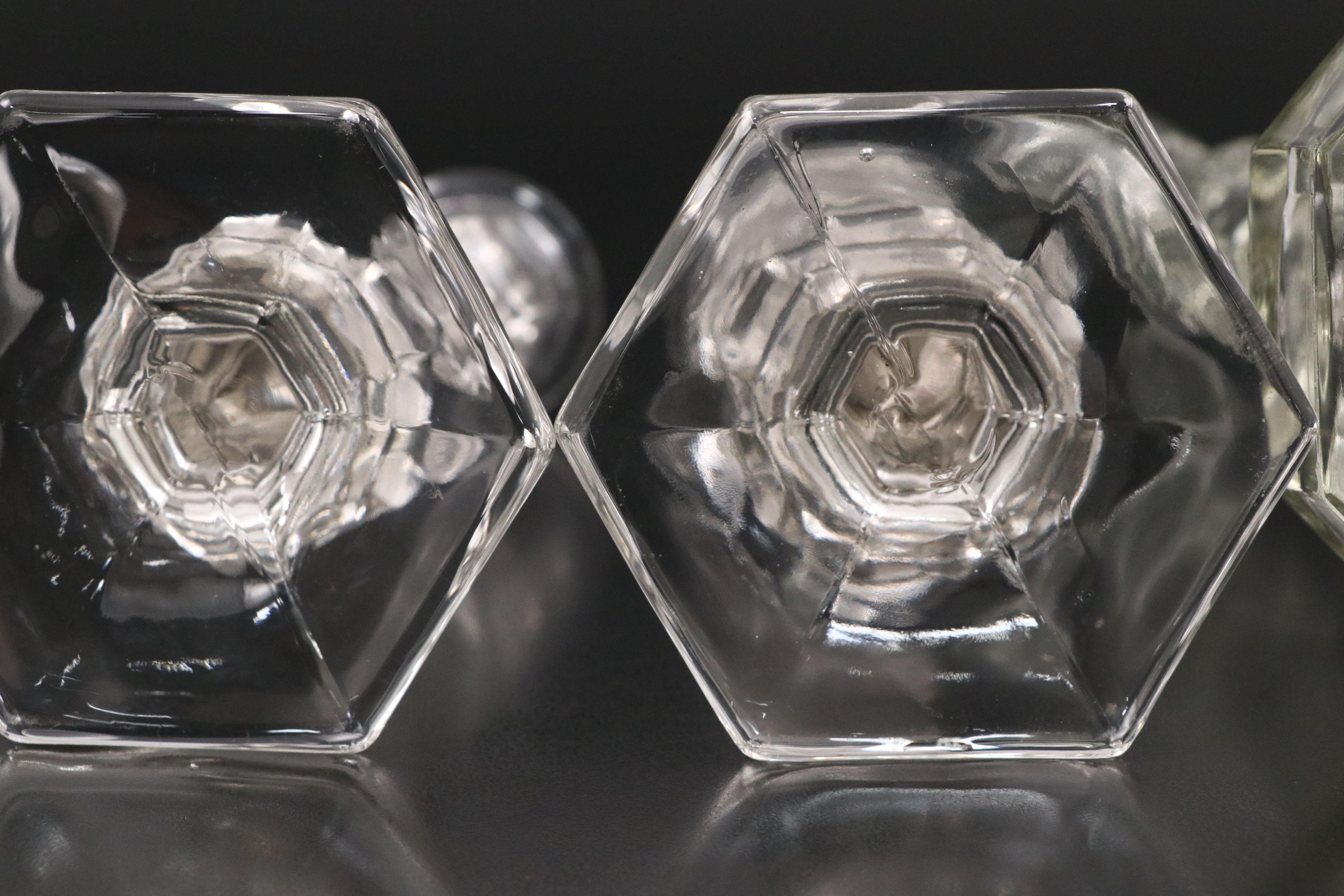Sets of  Glass Candle Holders, Mid to Late 20th Century