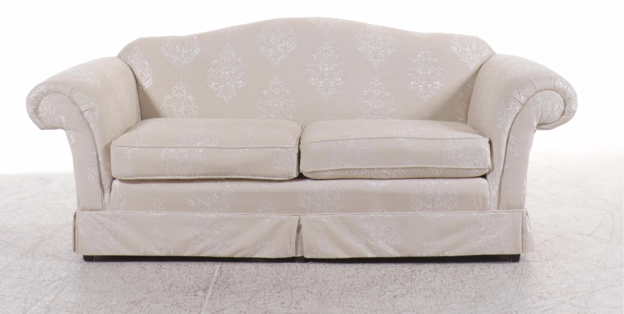 Upholstered Scrolled Arm Loveseat