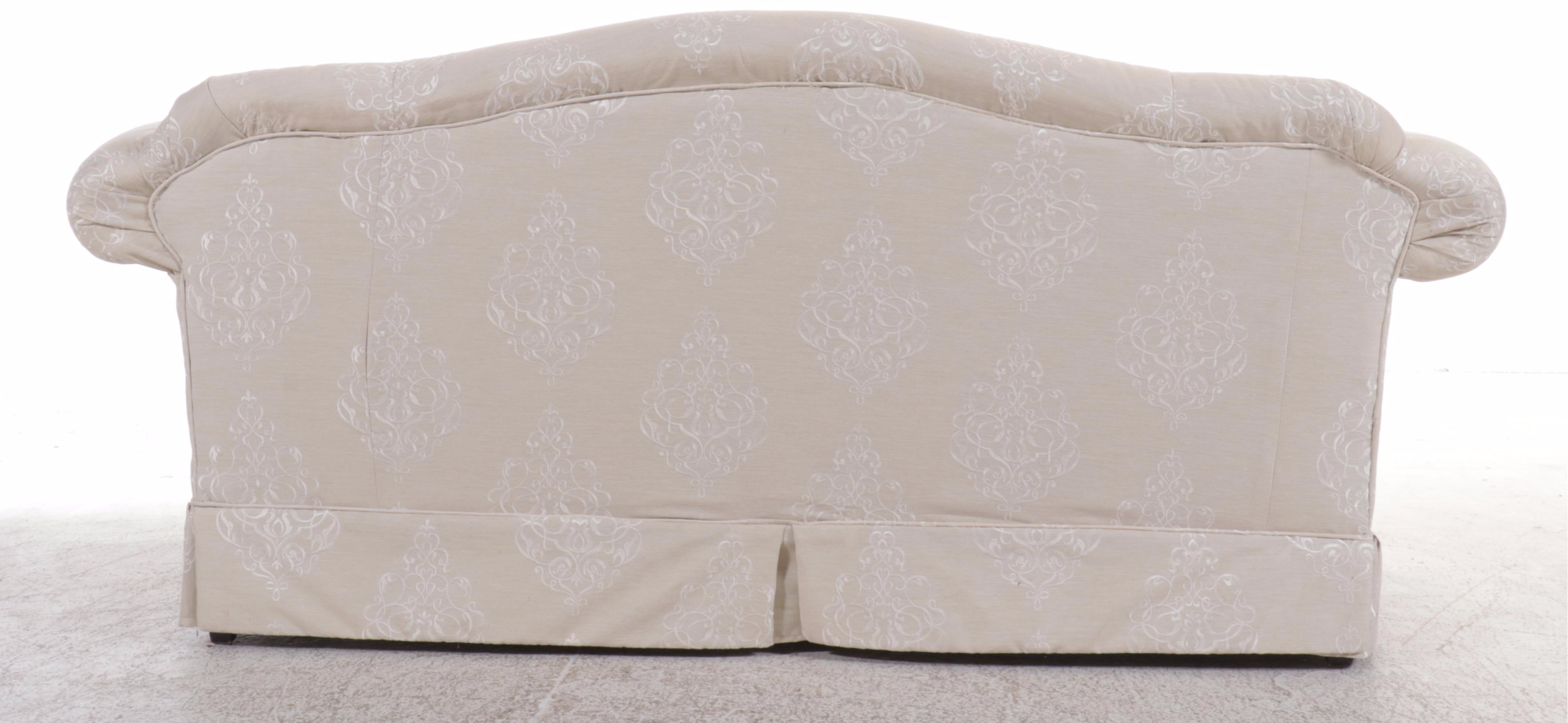 Upholstered Scrolled Arm Loveseat