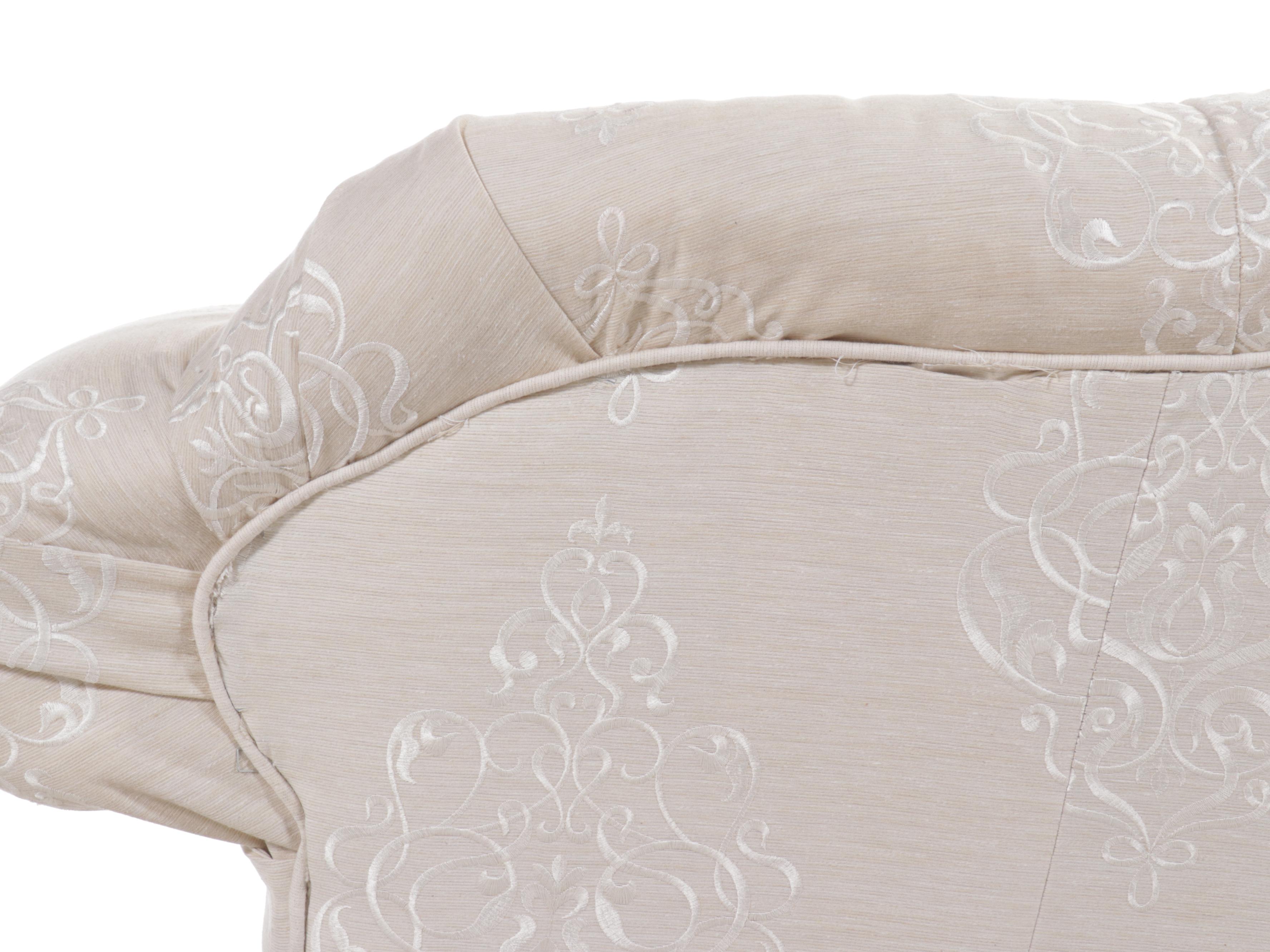 Upholstered Scrolled Arm Loveseat