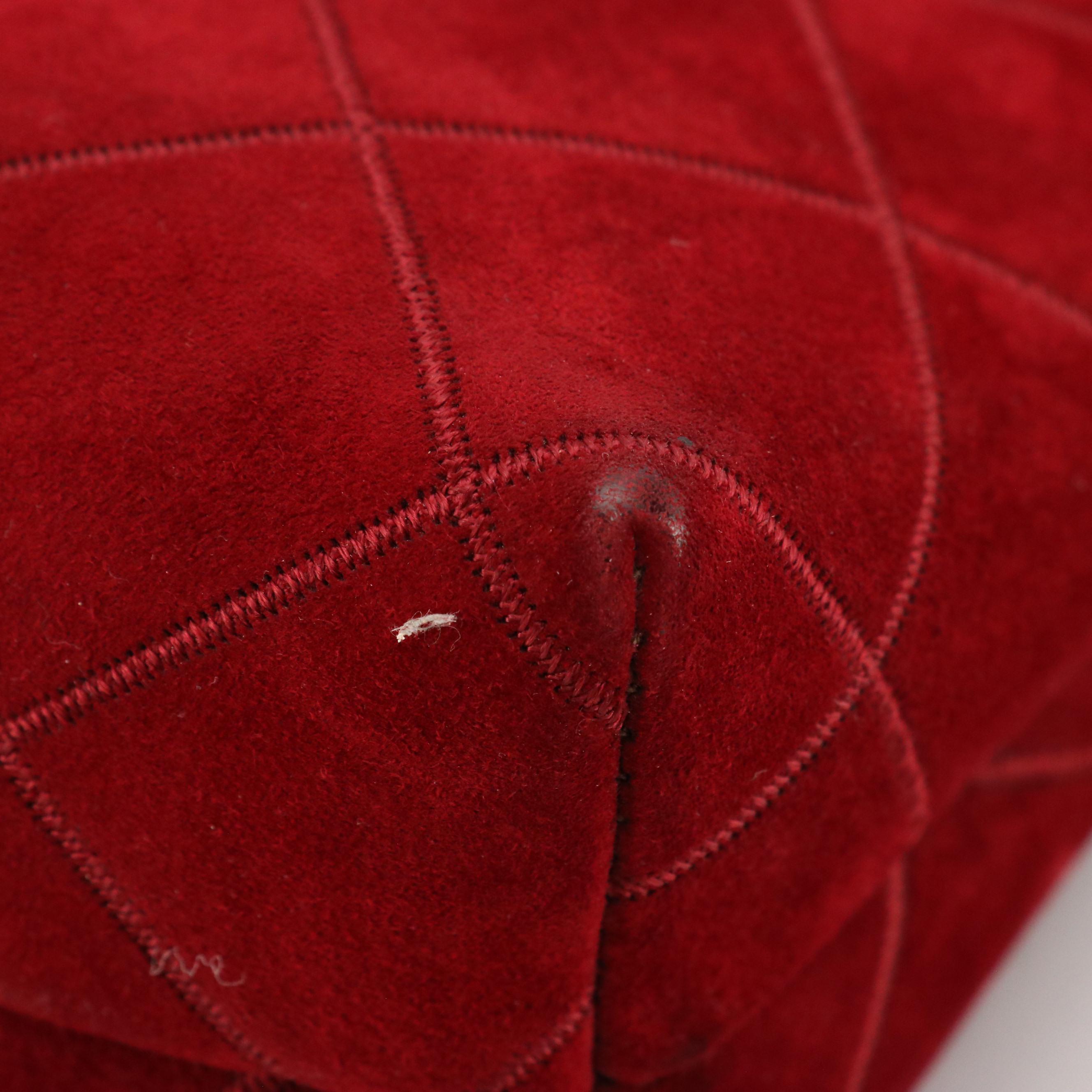 Salvatore Ferragamo Domed Zip-Around Crossbody Bag in Dark Red Quilted Suede