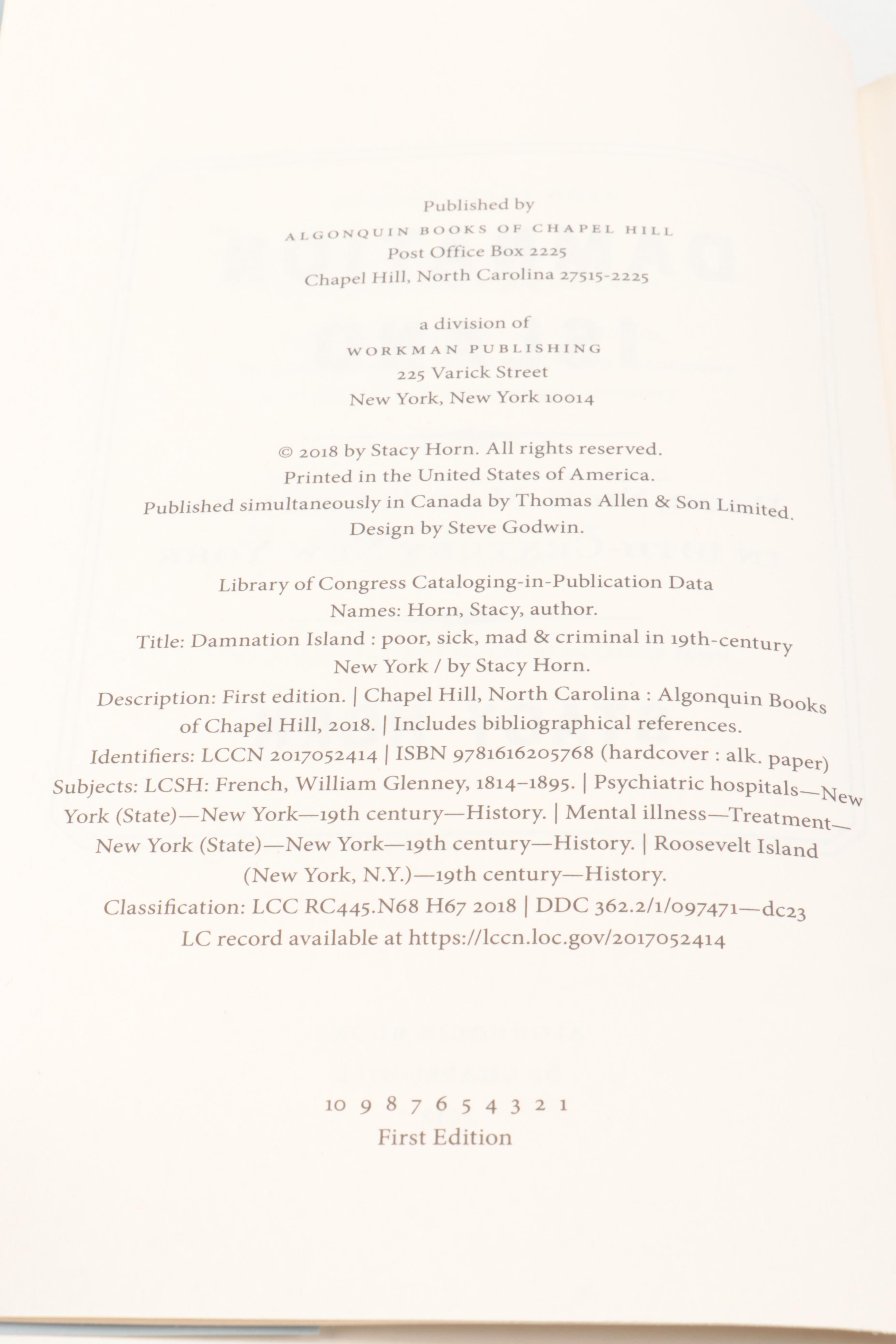 First Edition "Damnation Island" by Stacy Horn and More Nonfiction Books