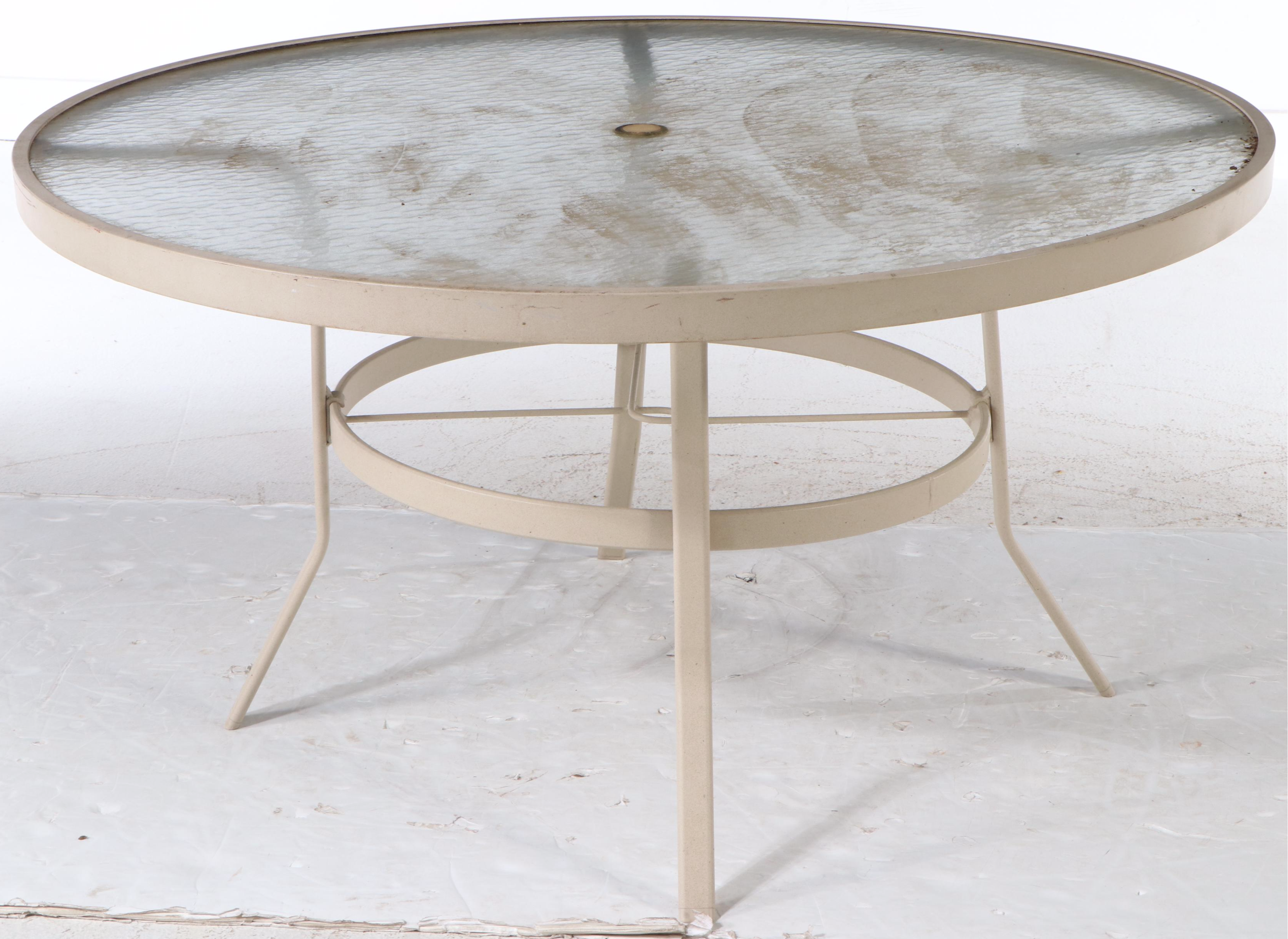 Aluminum and Tempered Glass Patio Dining Table