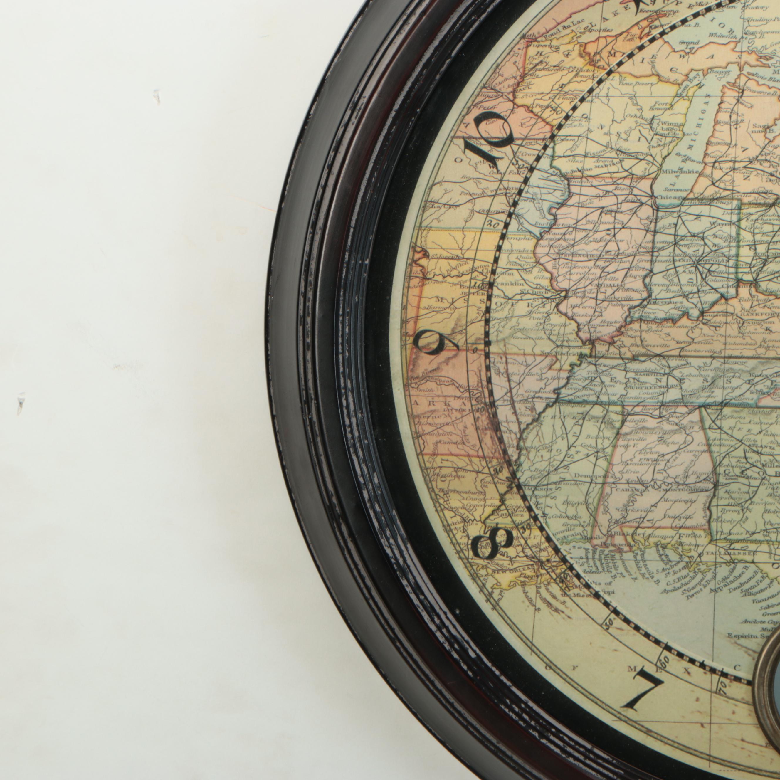 The Eastern Division of The United States Map Wall Clock