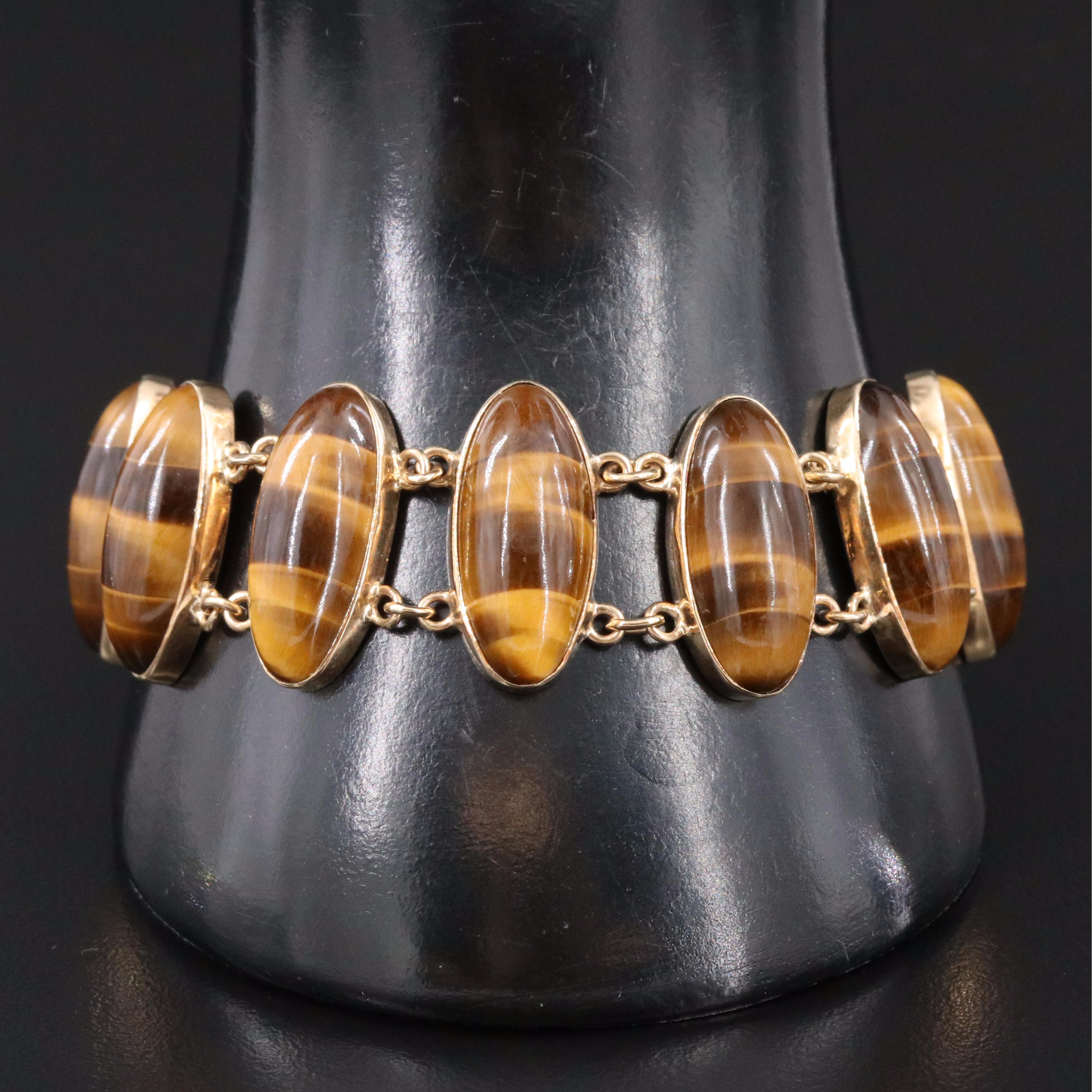 Vintage 9K Tiger's Eye Bracelet