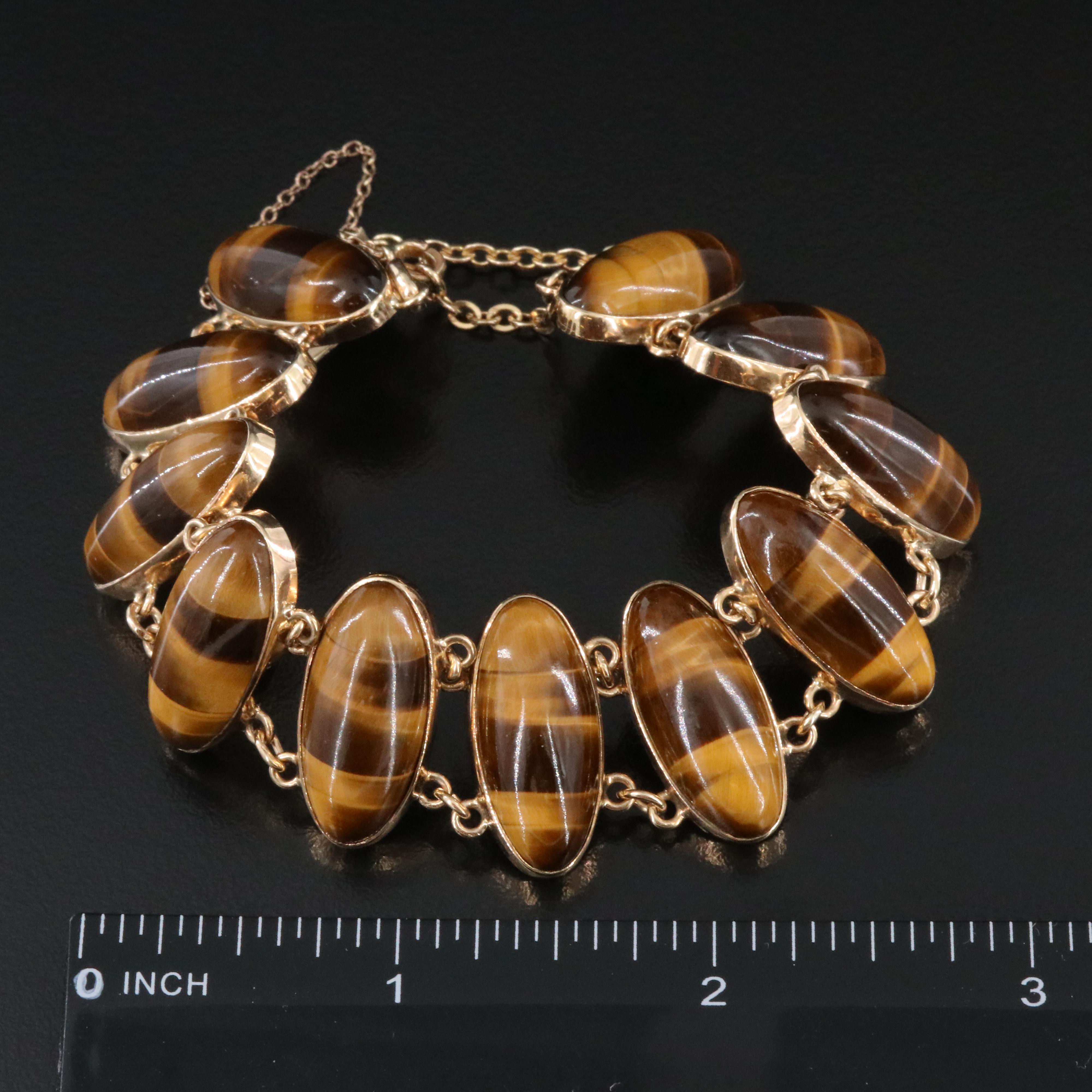 Vintage 9K Tiger's Eye Bracelet