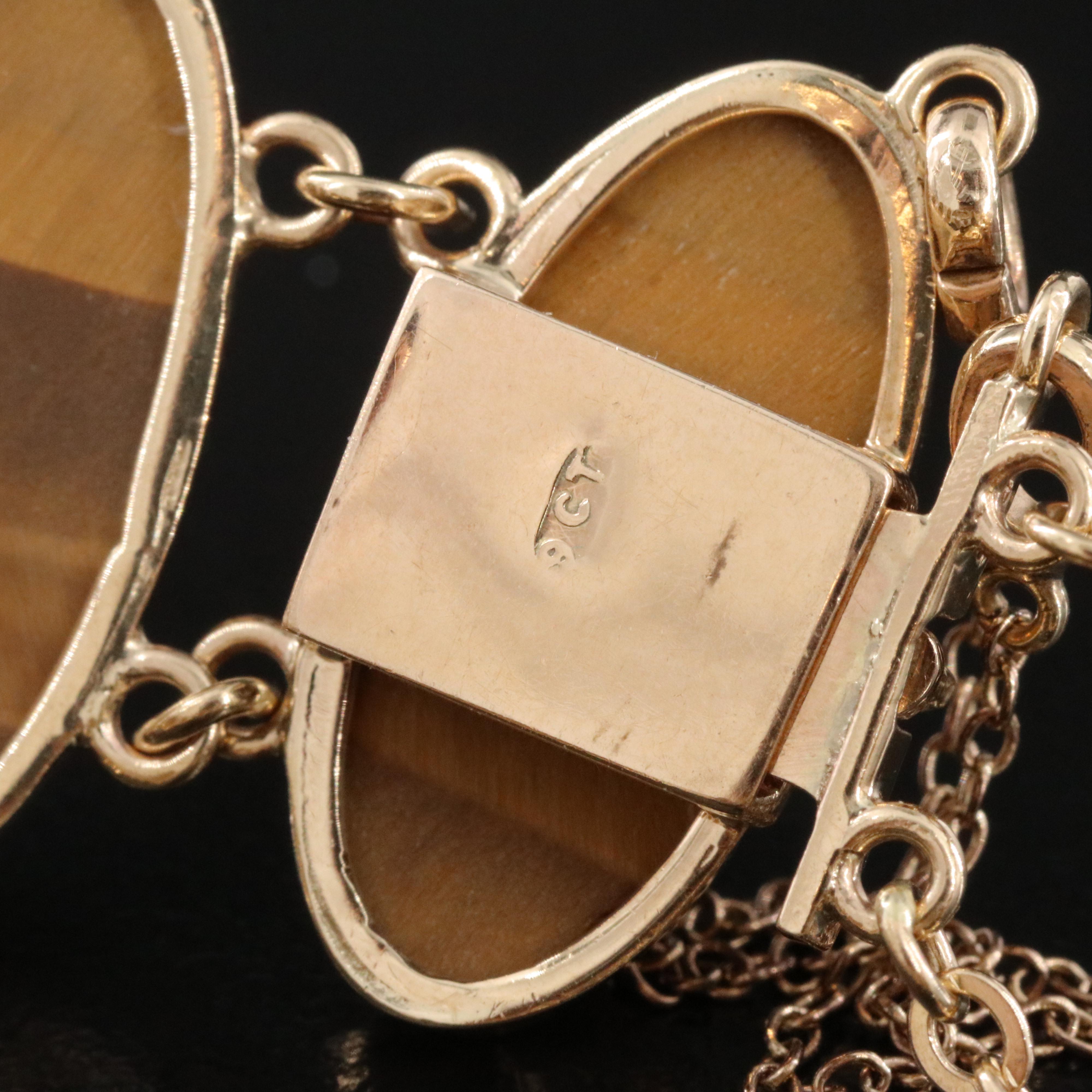 Vintage 9K Tiger's Eye Bracelet