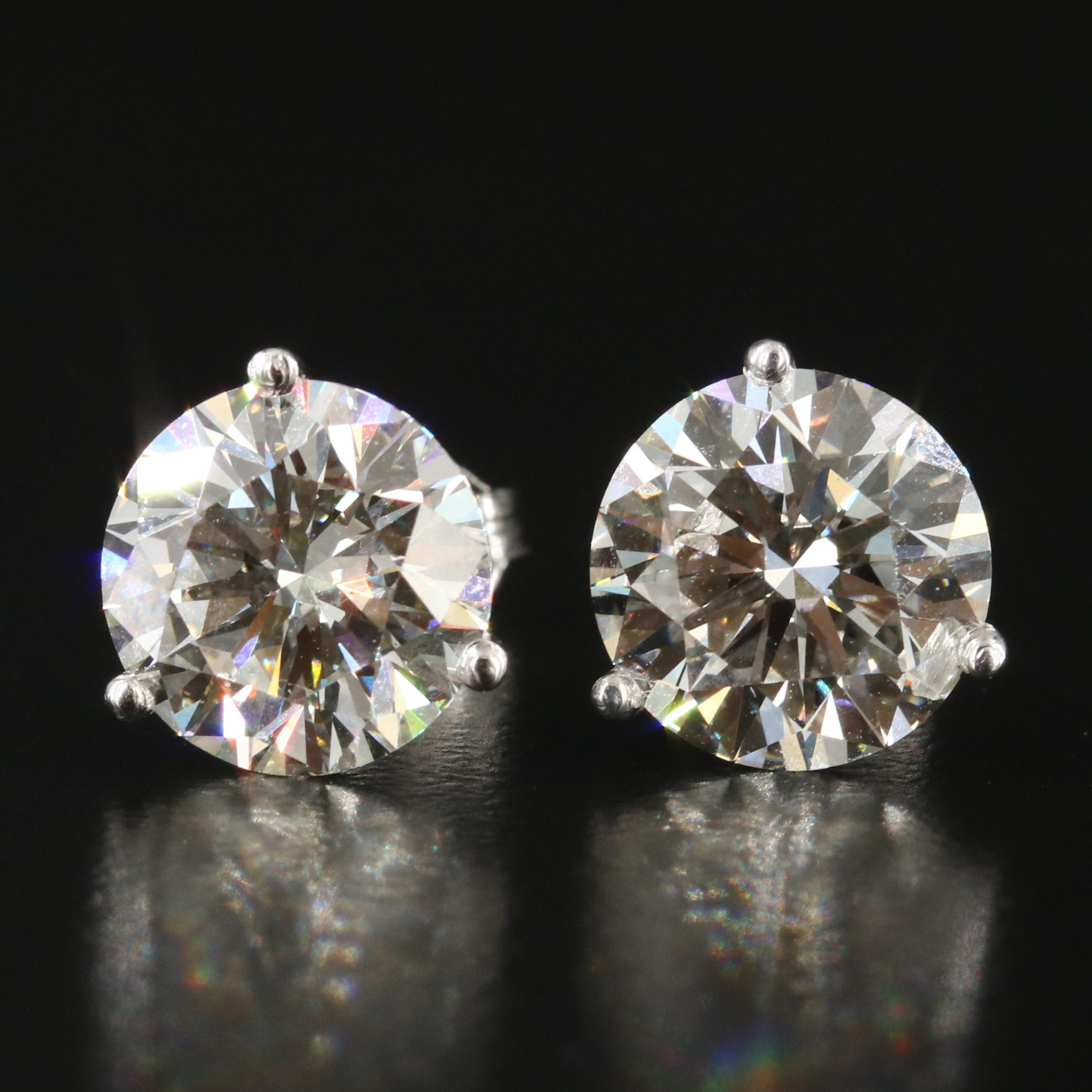 Platinum 5.91 CTW Lab Grown Diamond Solitaire Stud Earrings