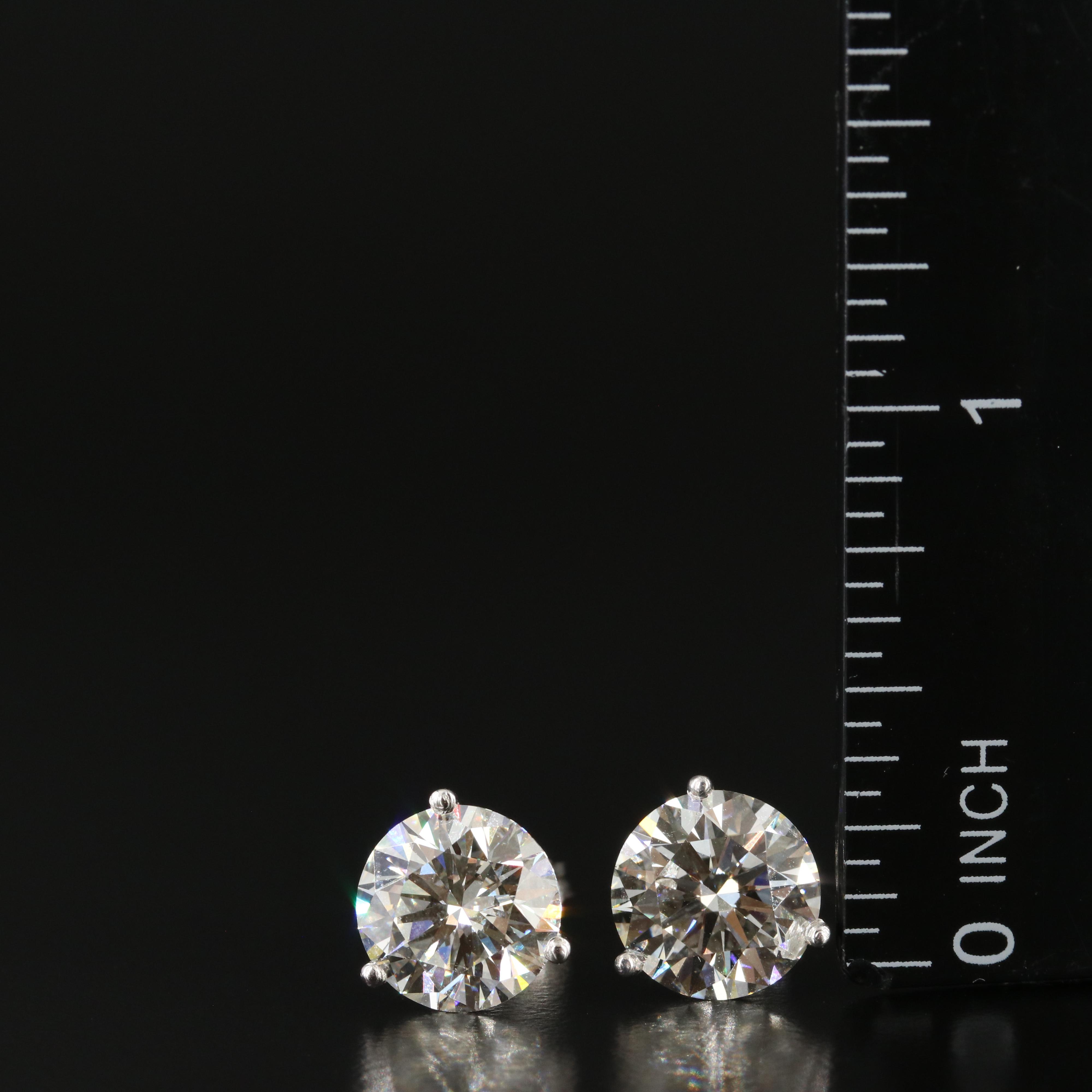 Platinum 5.91 CTW Lab Grown Diamond Solitaire Stud Earrings