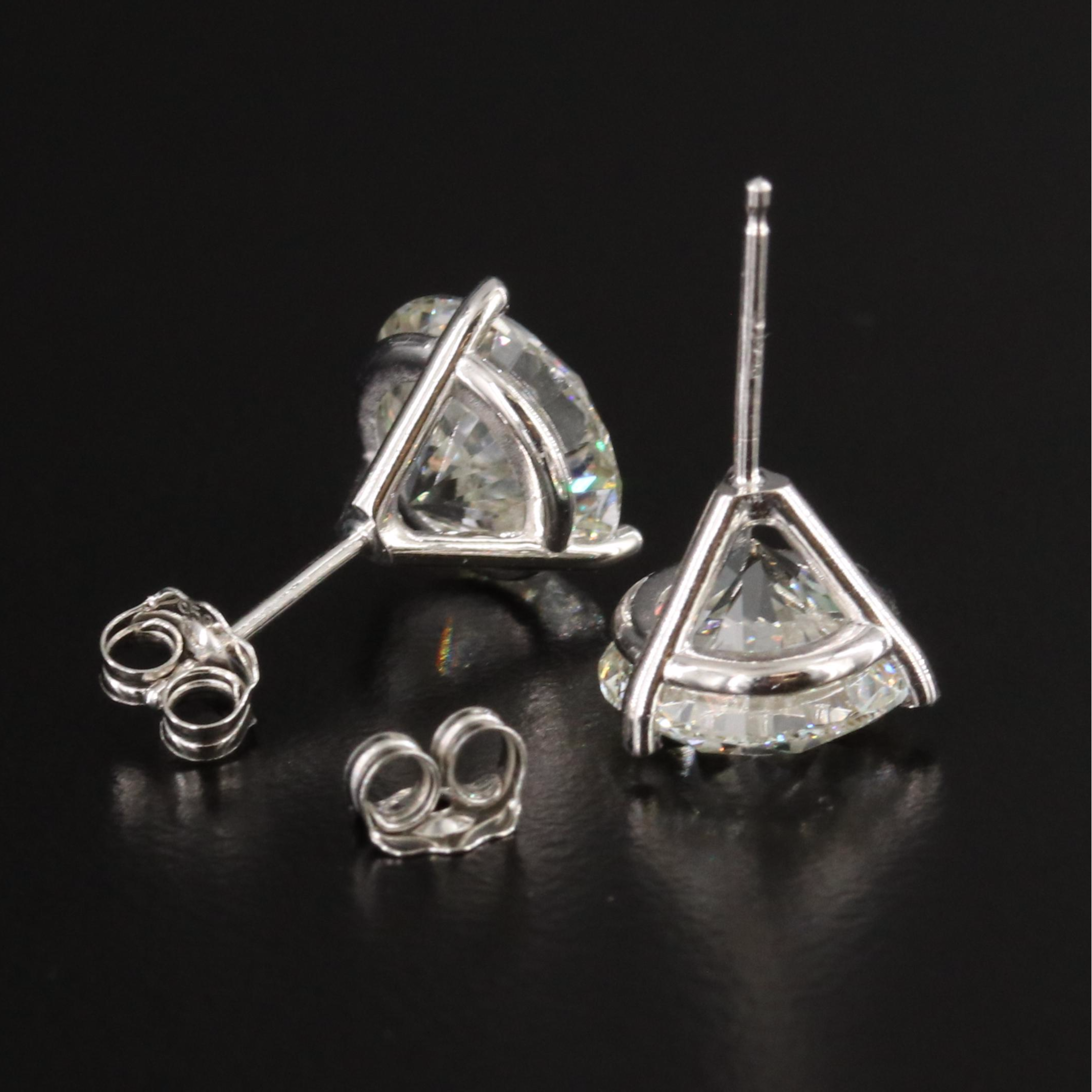 Platinum 5.91 CTW Lab Grown Diamond Solitaire Stud Earrings