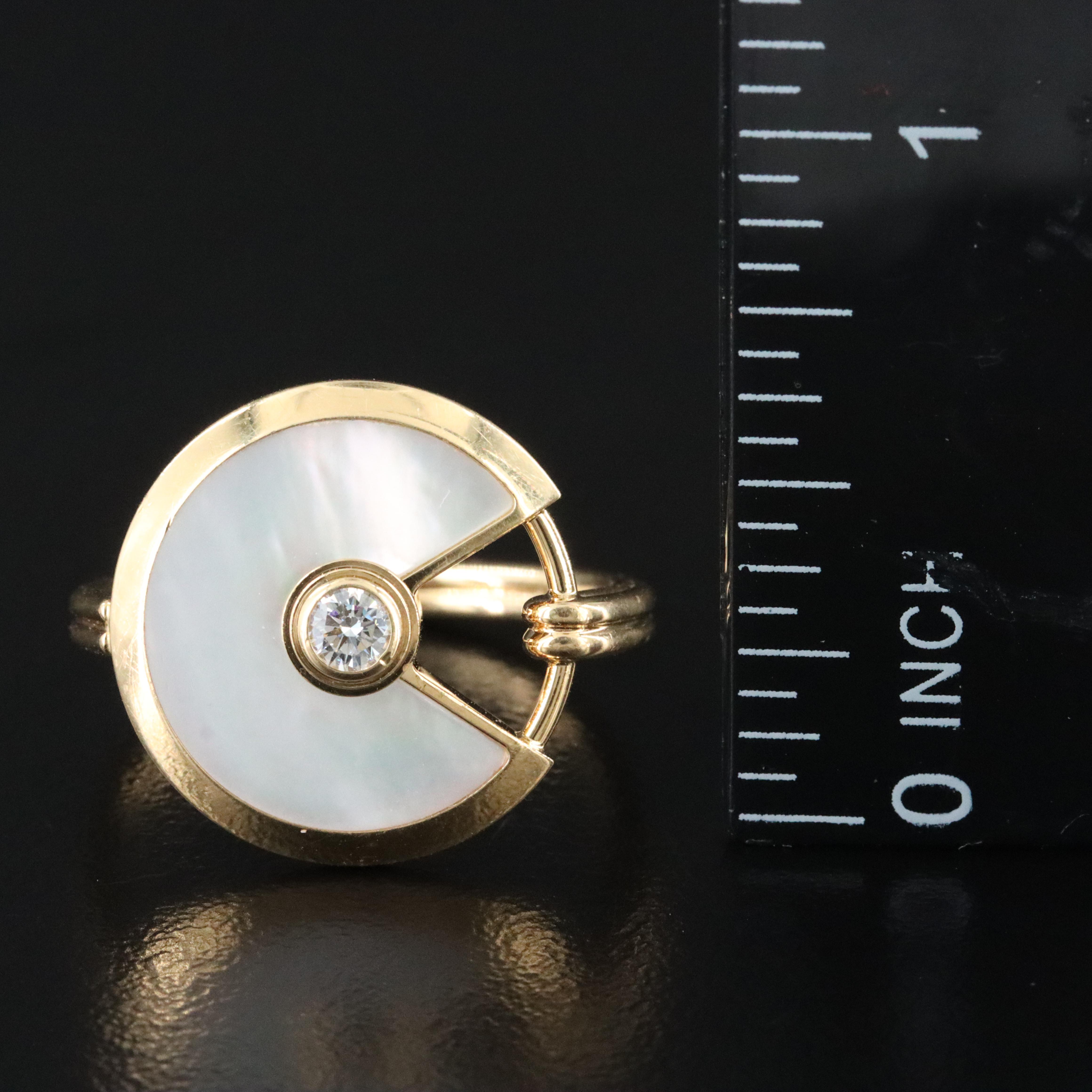 Cartier Amulette de Cartier 18K Diamond and Mother of Pearl Ring