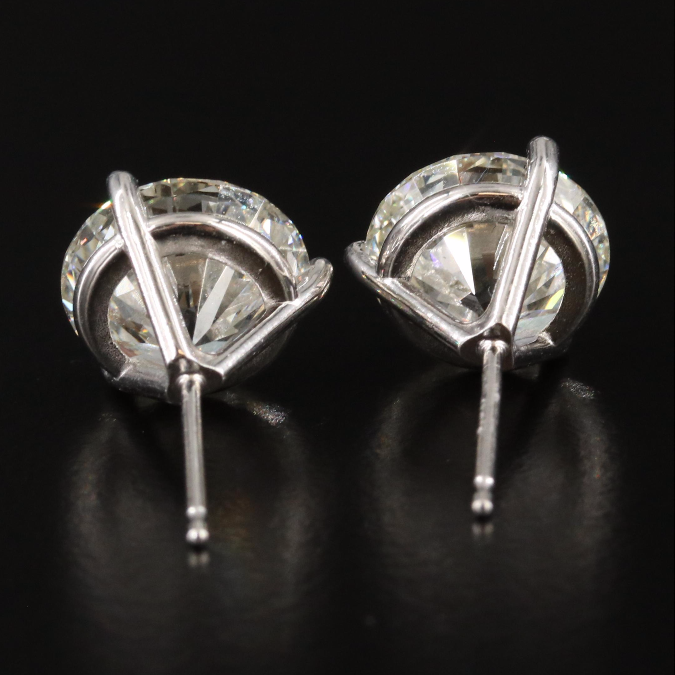 Platinum 5.91 CTW Lab Grown Diamond Solitaire Stud Earrings