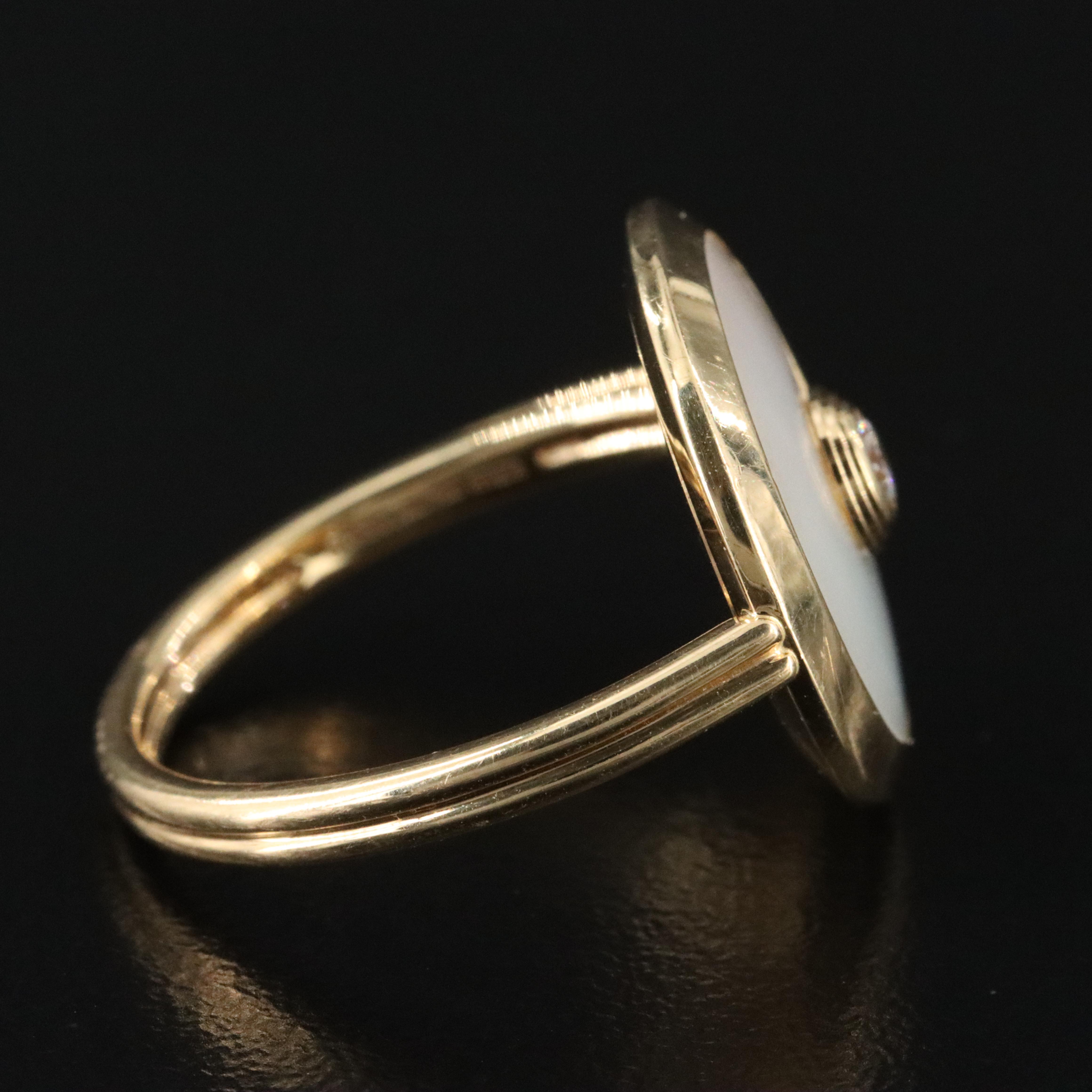Cartier Amulette de Cartier 18K Diamond and Mother of Pearl Ring