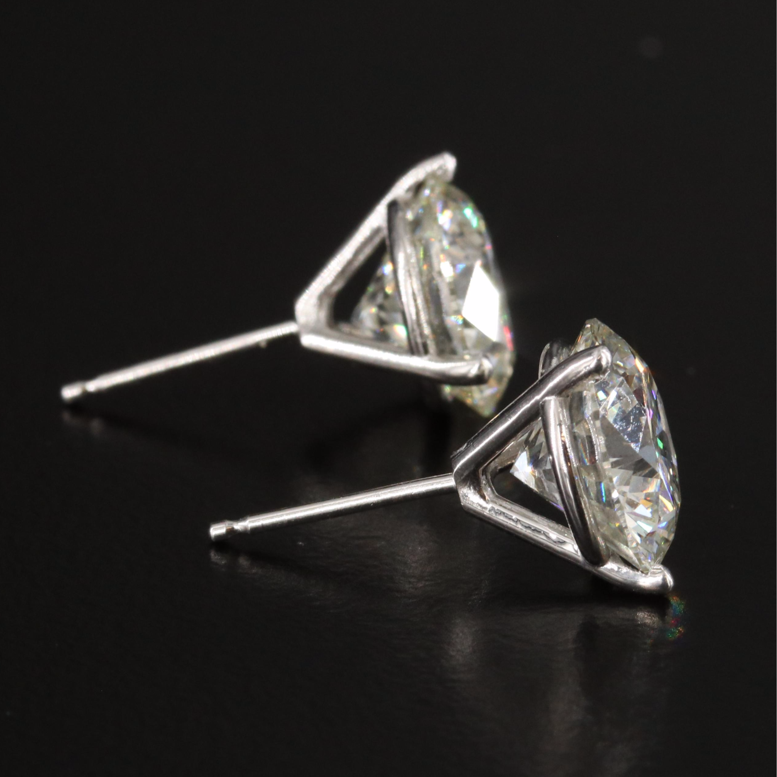 Platinum 5.91 CTW Lab Grown Diamond Solitaire Stud Earrings