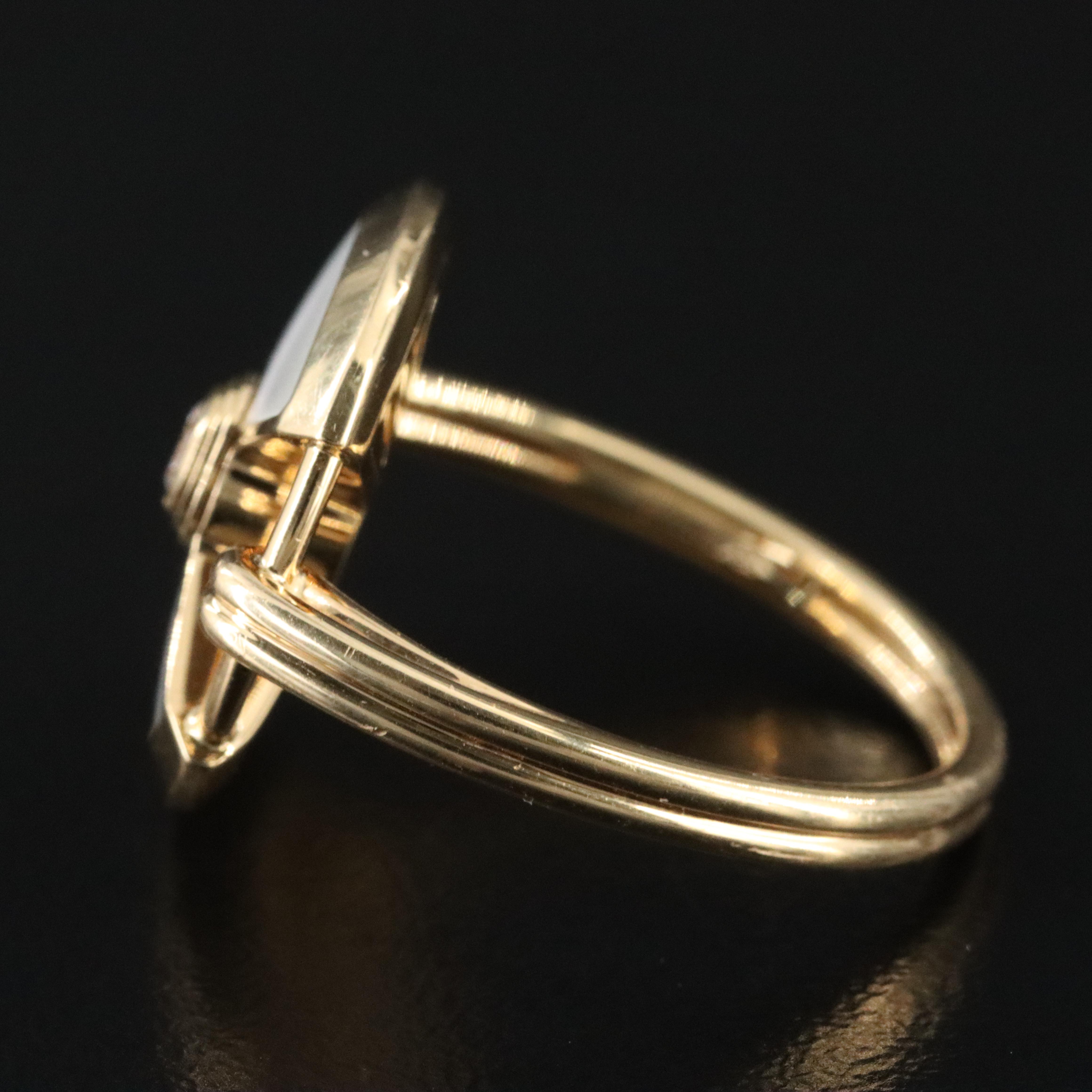 Cartier Amulette de Cartier 18K Diamond and Mother of Pearl Ring