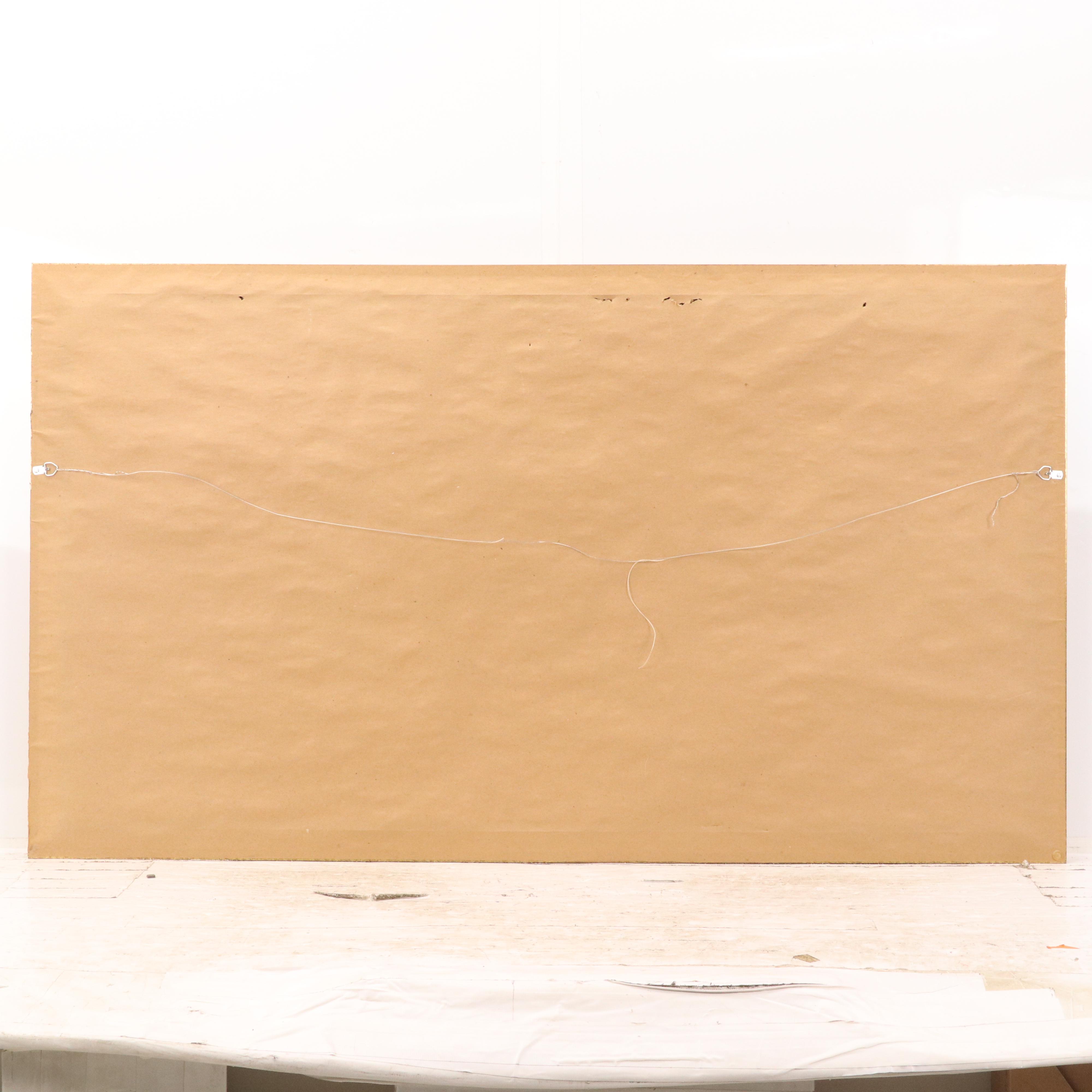 Handwoven Mexican Saltillo Serape with Red and Blue Stripes in Frame