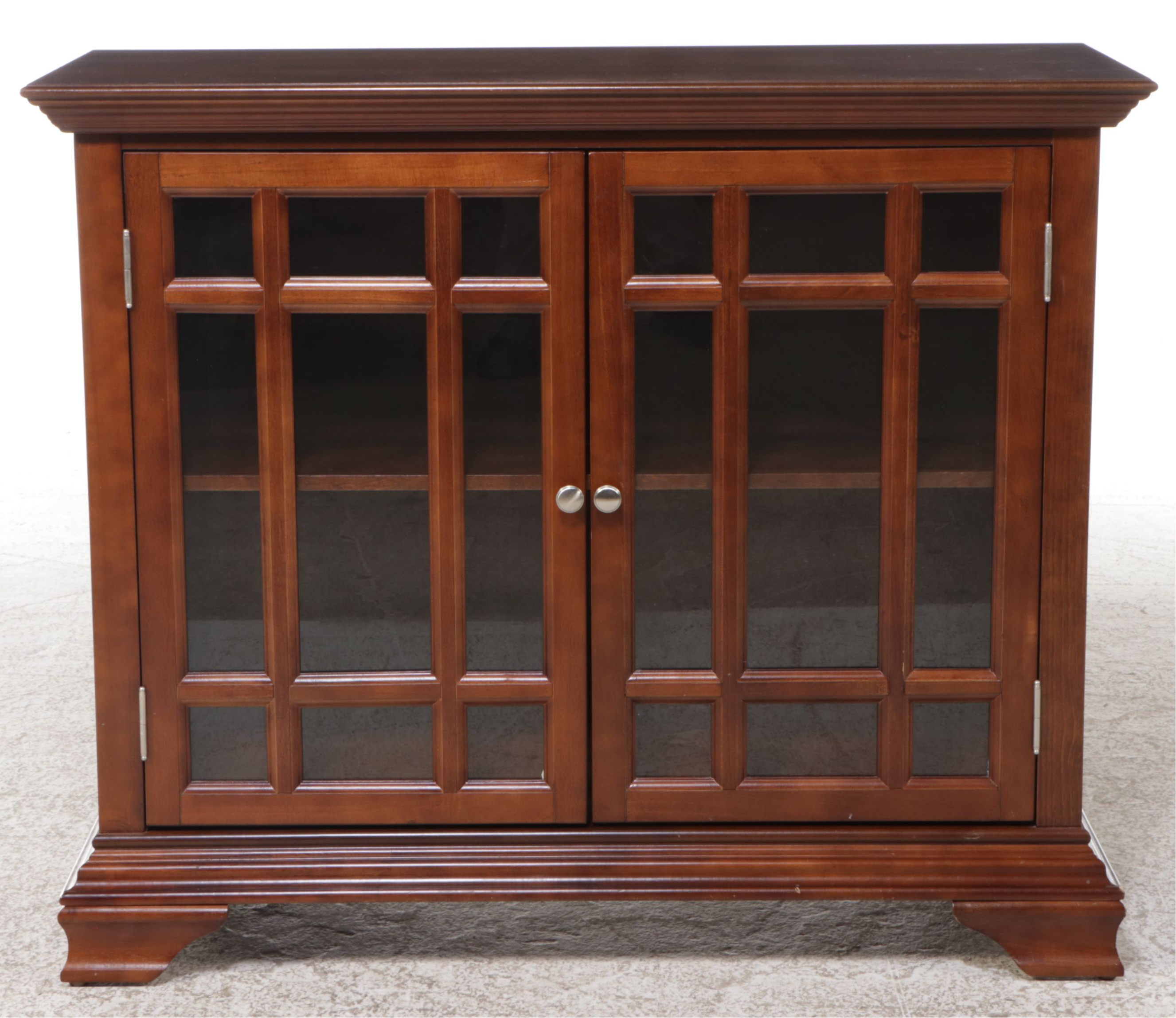 Mahogany Media Cabinet with Glass Door