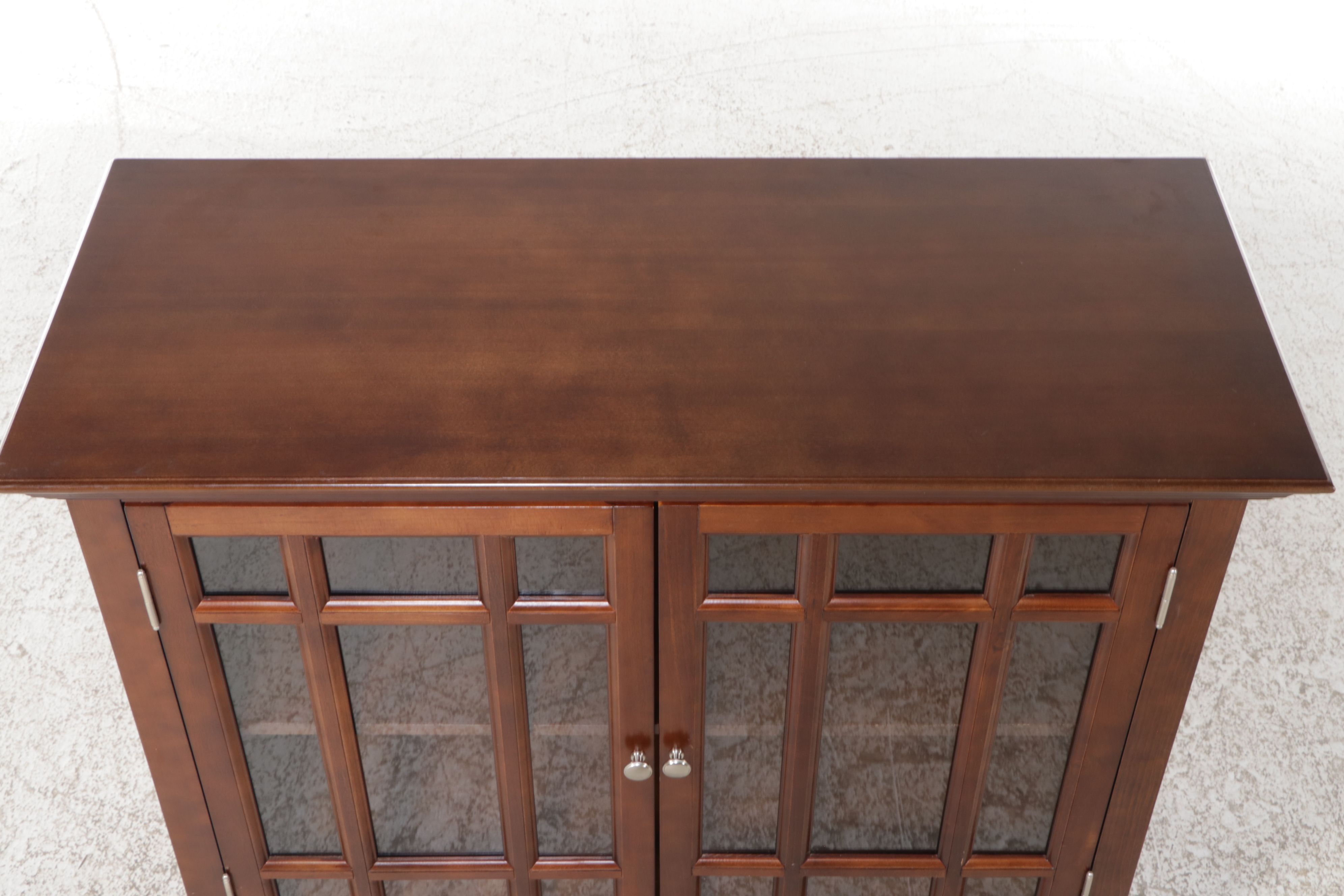 Mahogany Media Cabinet with Glass Door