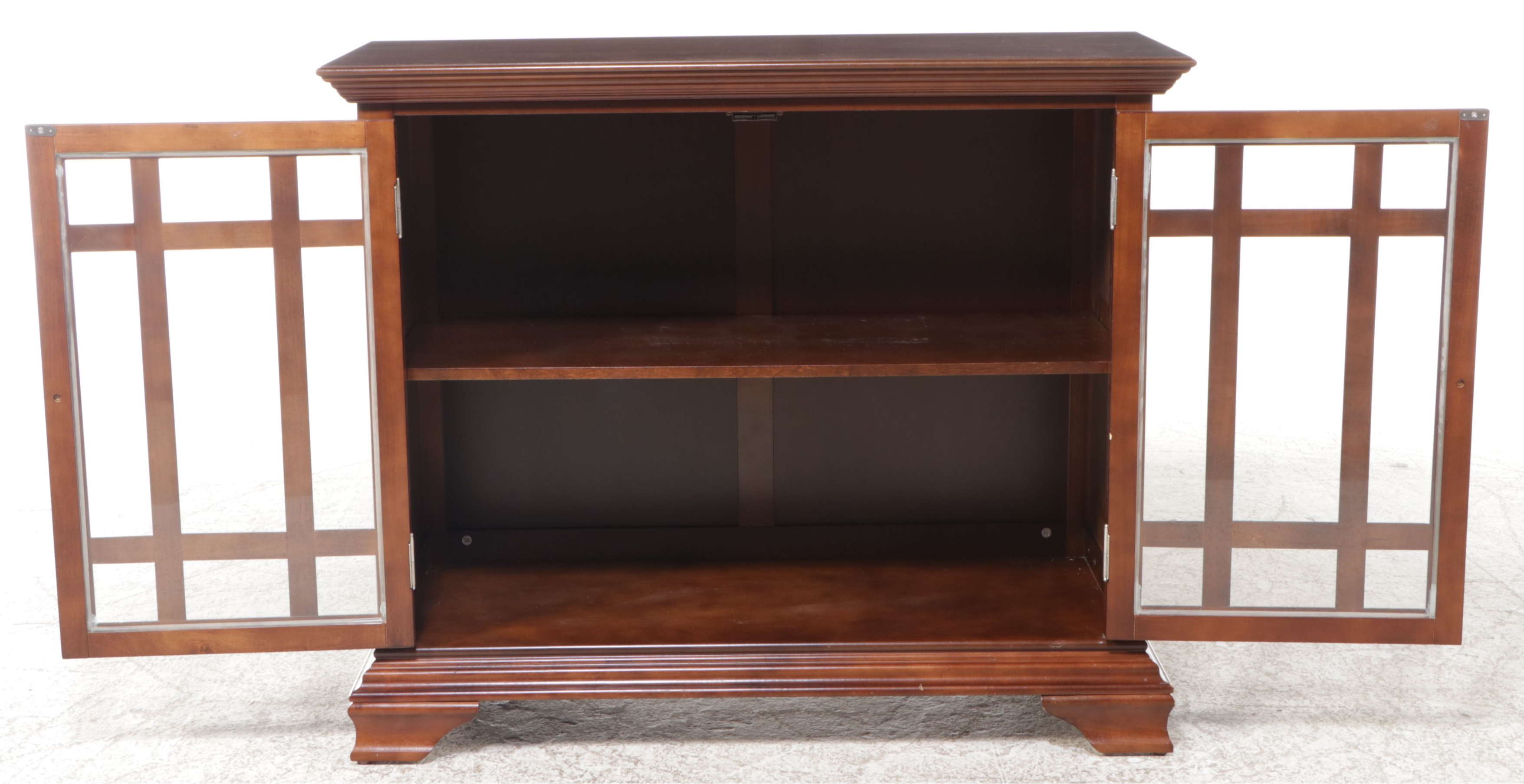 Mahogany Media Cabinet with Glass Door