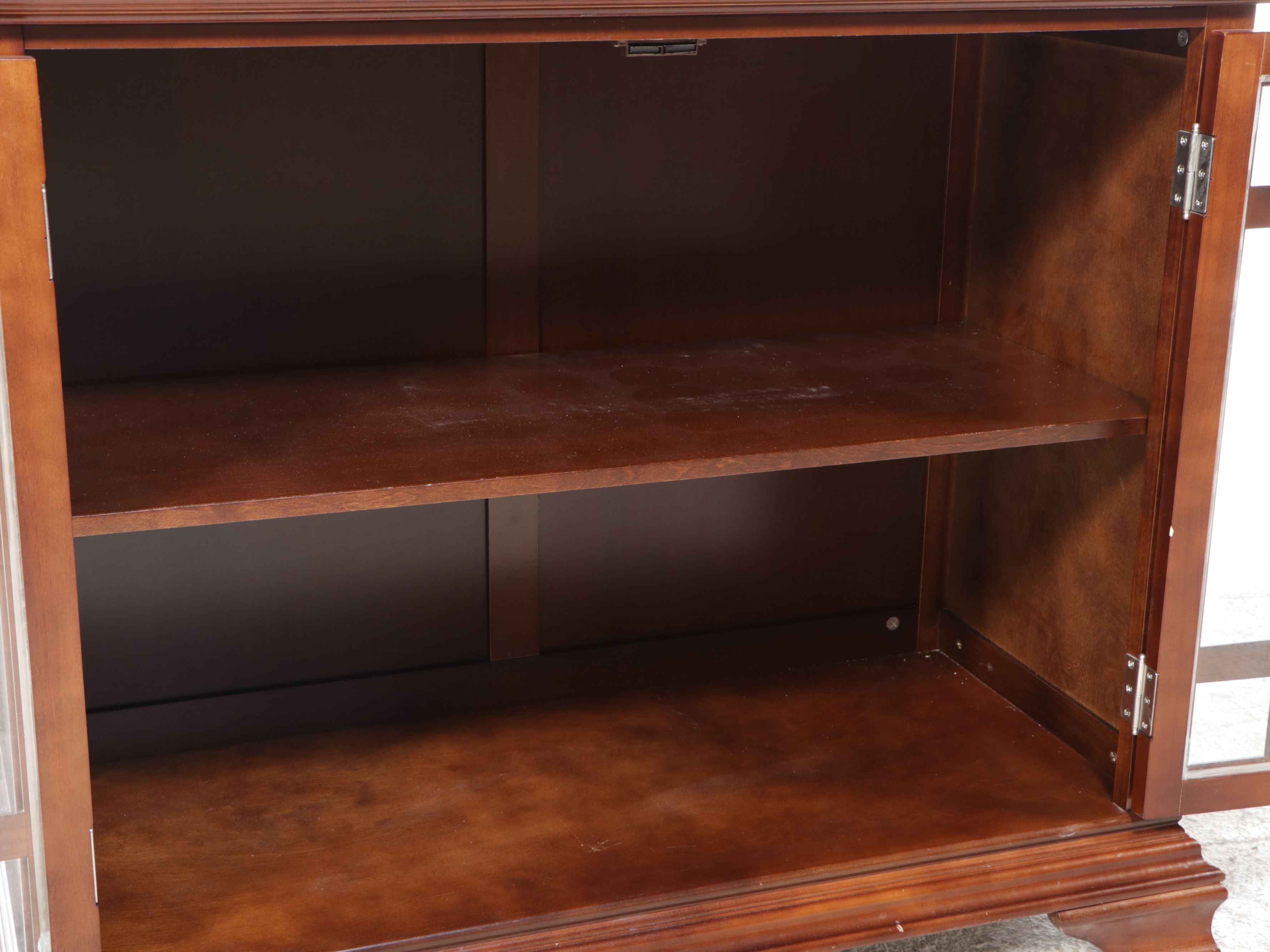 Mahogany Media Cabinet with Glass Door