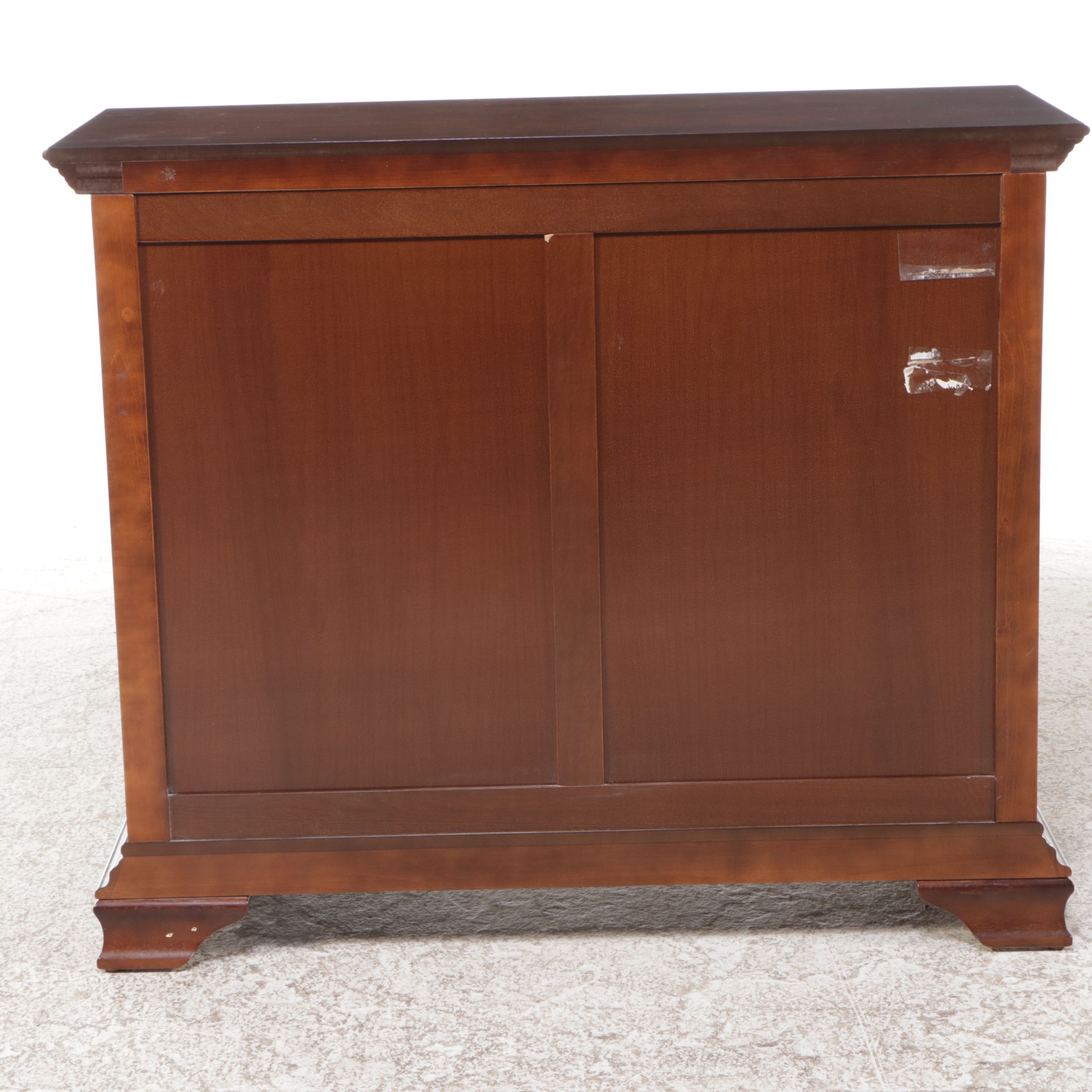 Mahogany Media Cabinet with Glass Door