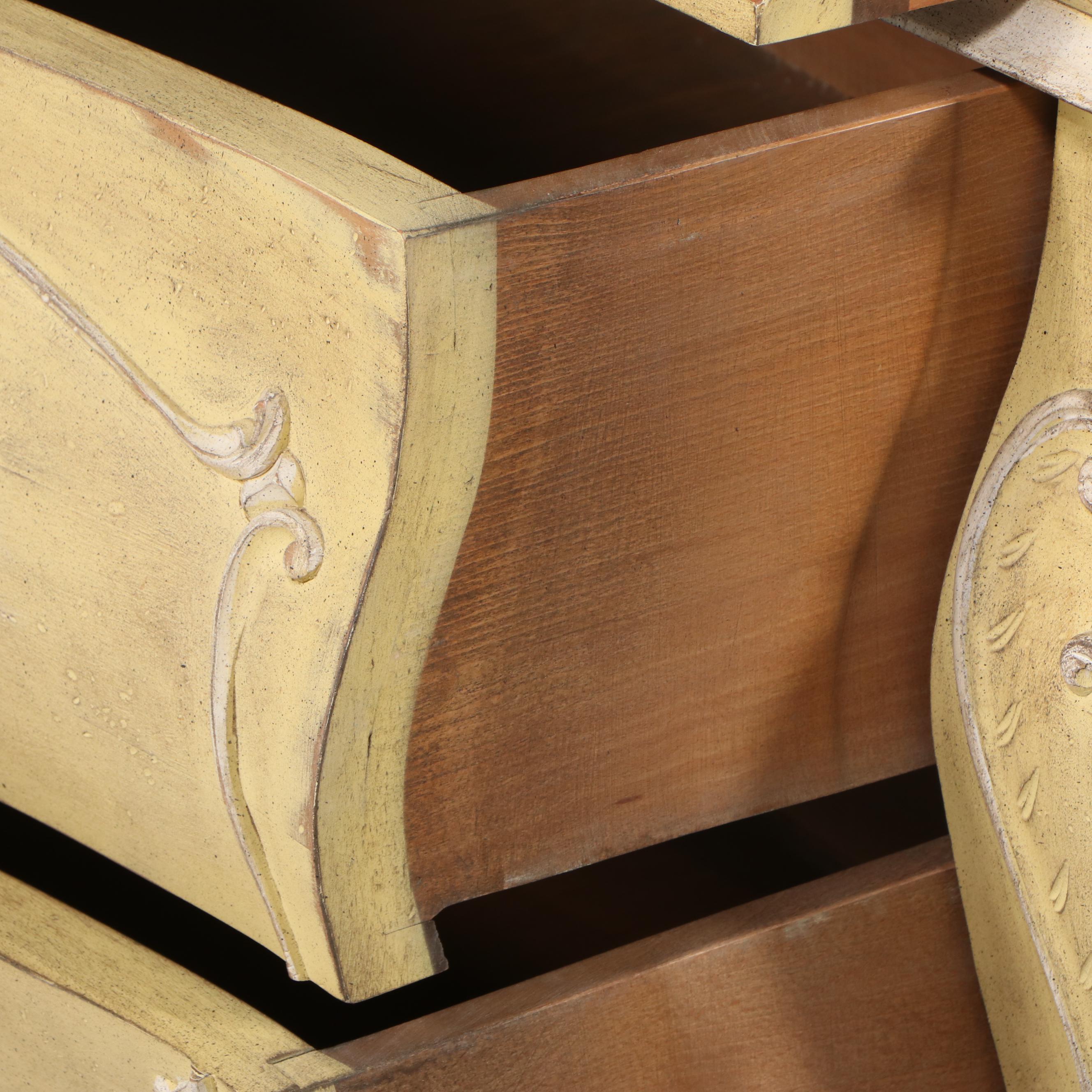 Painted Wood Rococo Style Four-Drawer Chest