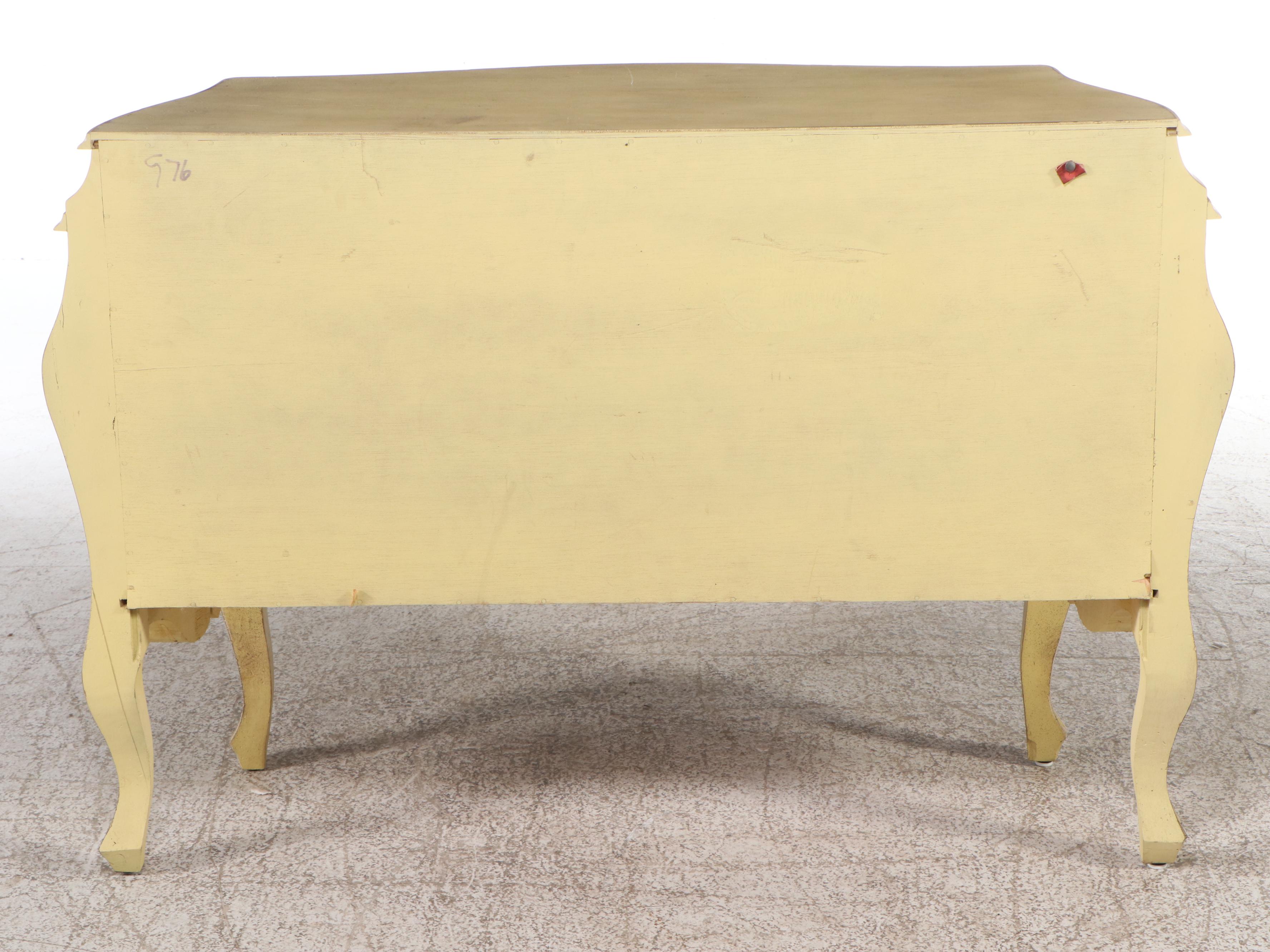 Painted Wood Rococo Style Four-Drawer Chest