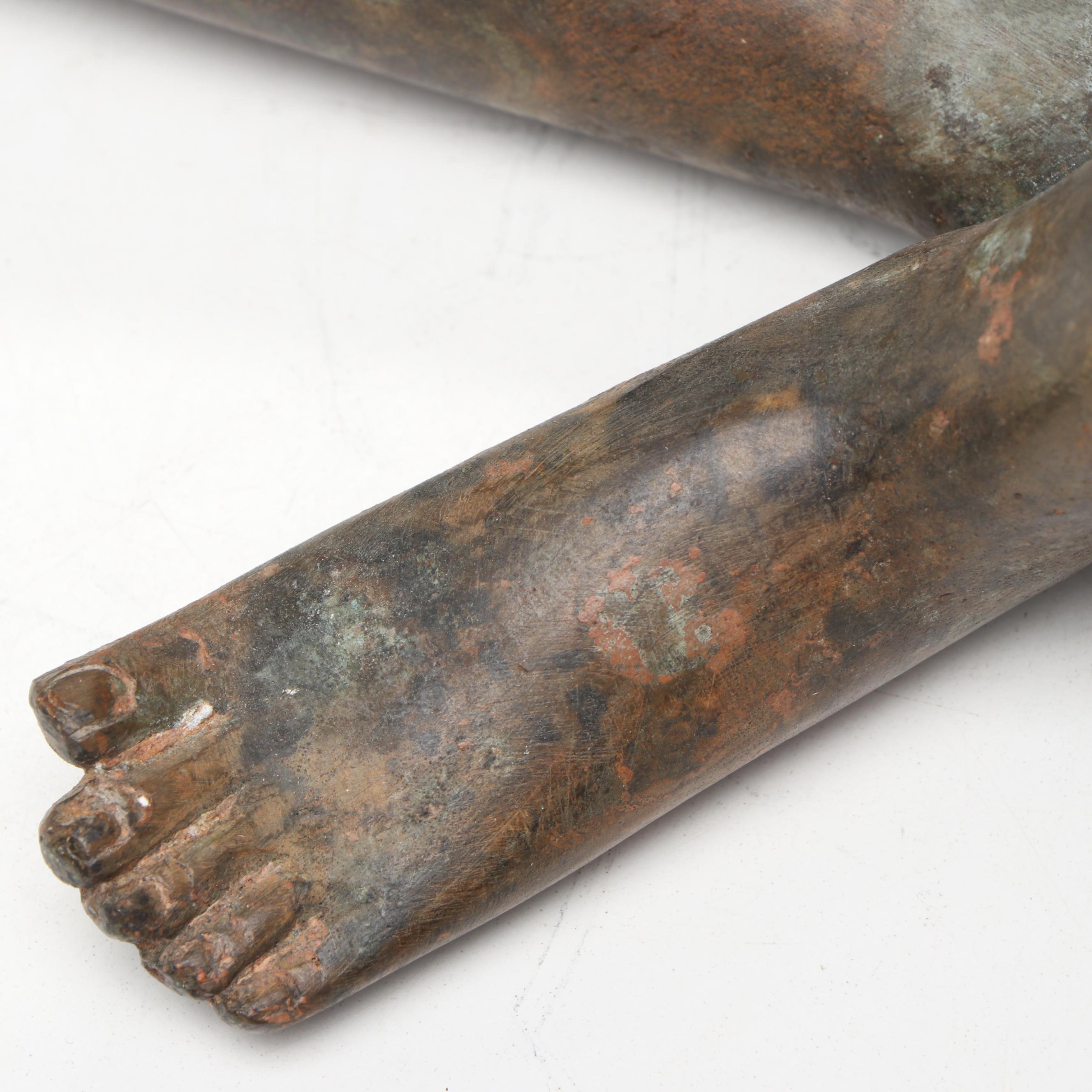 Thai Woman Doing Her Makeup Patinated Cast Bronze Sculpture