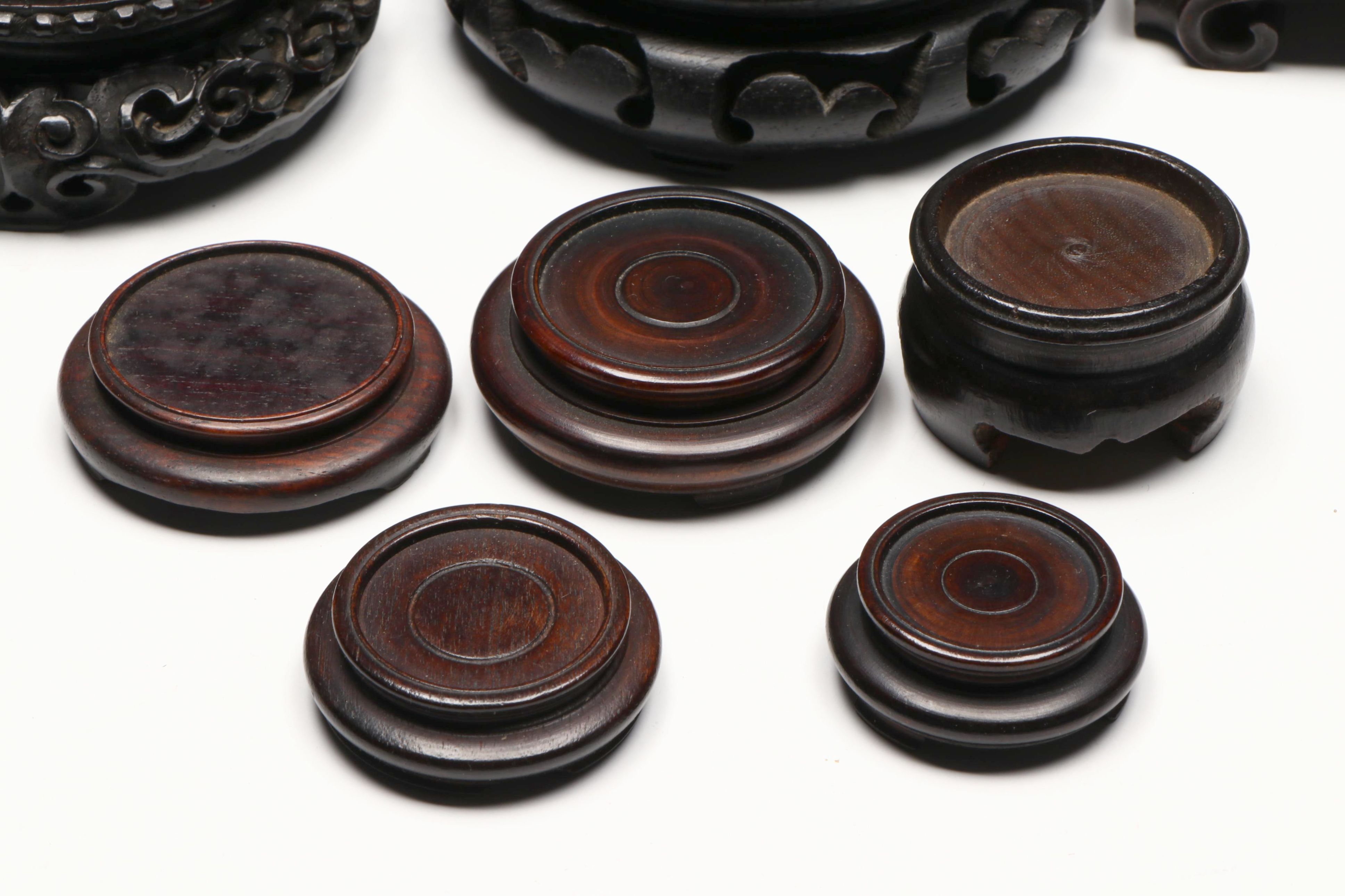 Antique and Vintage Chinese Carved Rosewood and Hardwood Stands