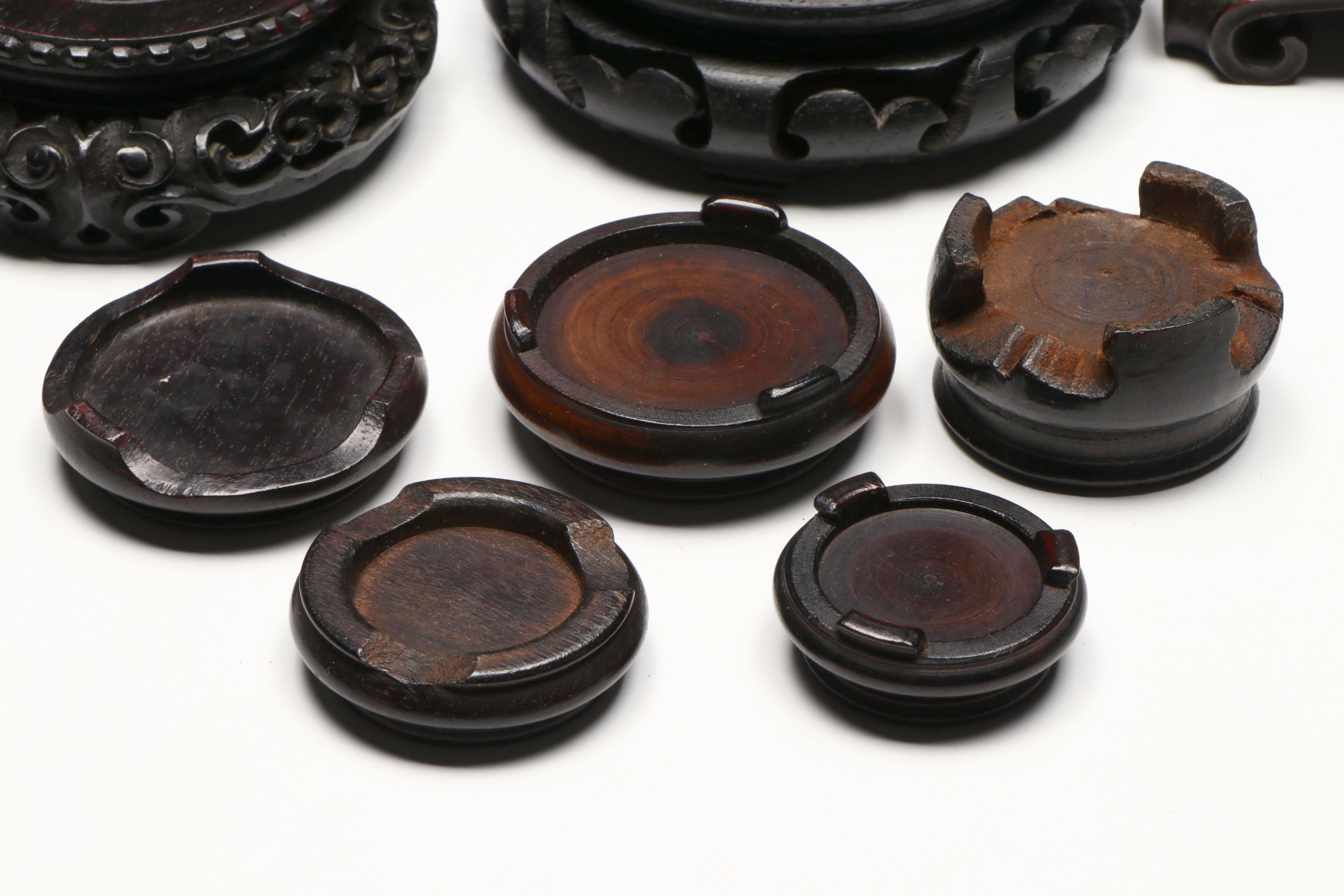 Antique and Vintage Chinese Carved Rosewood and Hardwood Stands