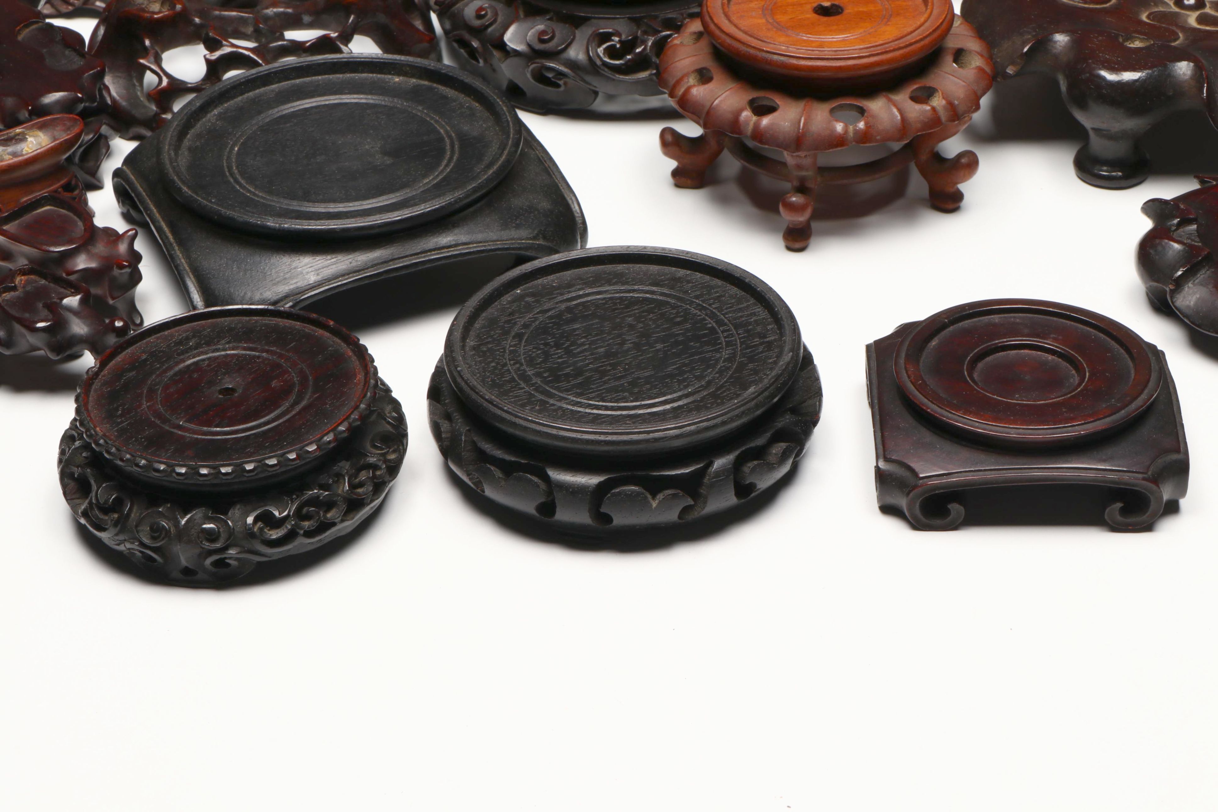 Antique and Vintage Chinese Carved Rosewood and Hardwood Stands