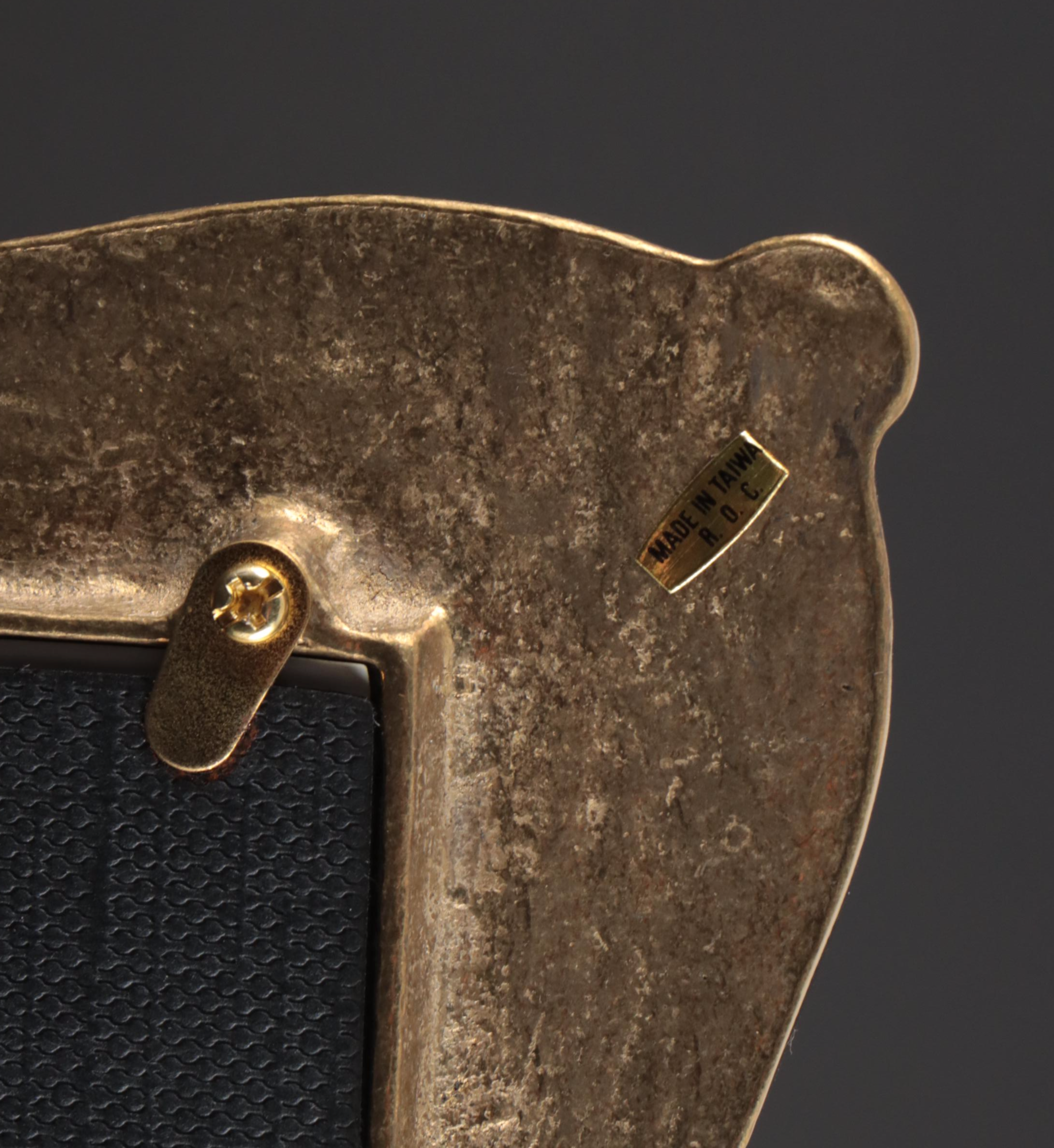 Matson Ormolu Jewelry Casket with Brass Picture Frames and Other Vanity Décor