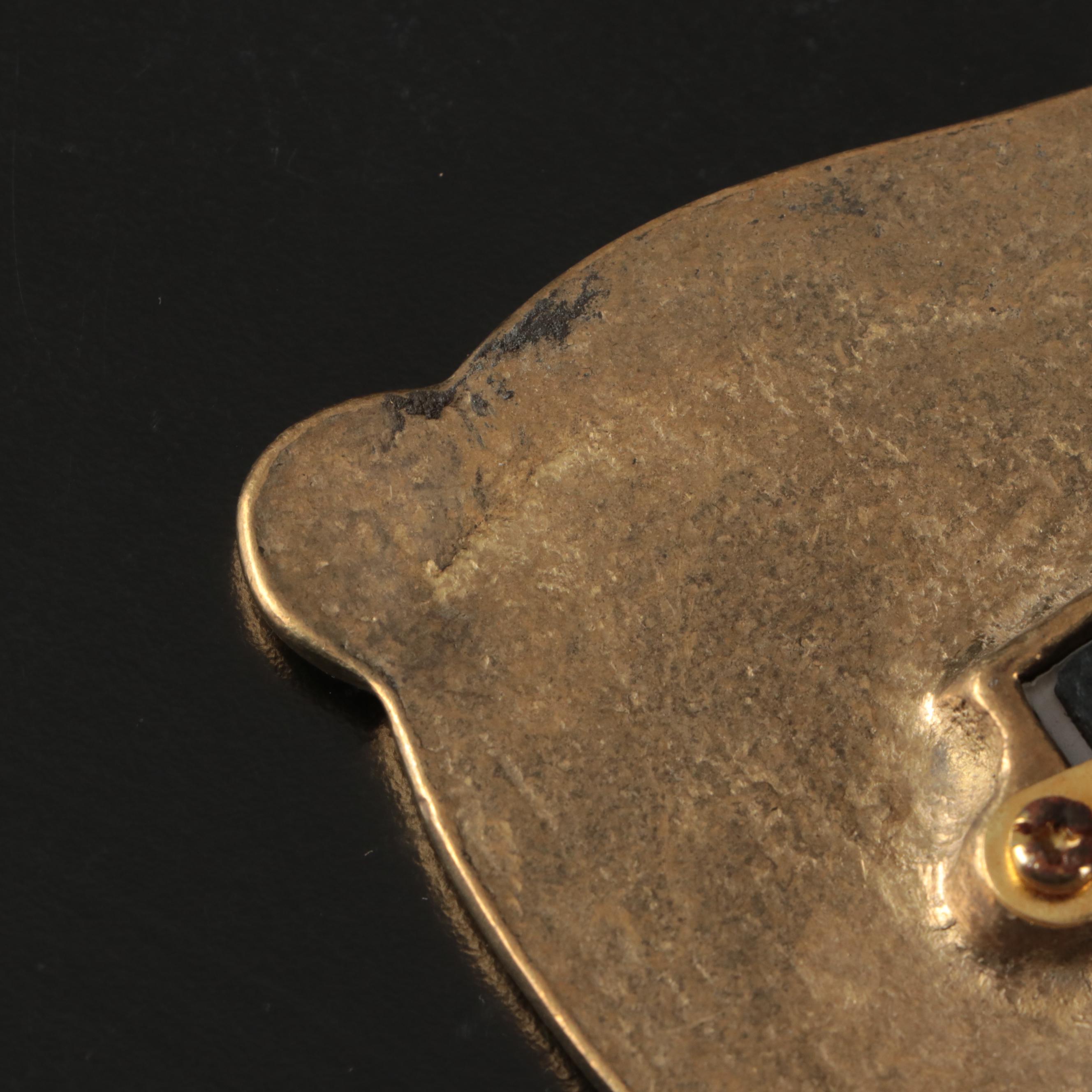 Matson Ormolu Jewelry Casket with Brass Picture Frames and Other Vanity Décor