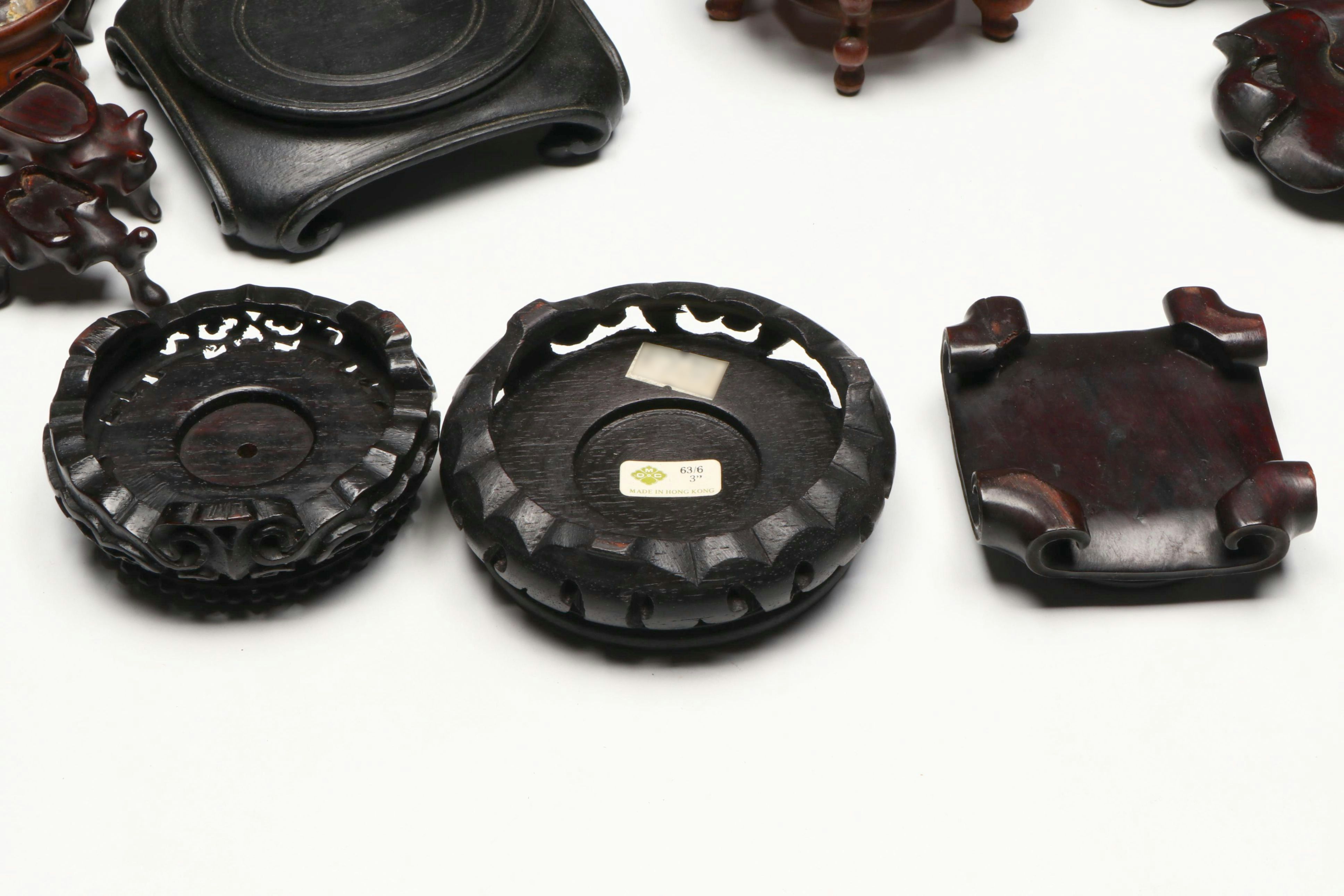 Antique and Vintage Chinese Carved Rosewood and Hardwood Stands