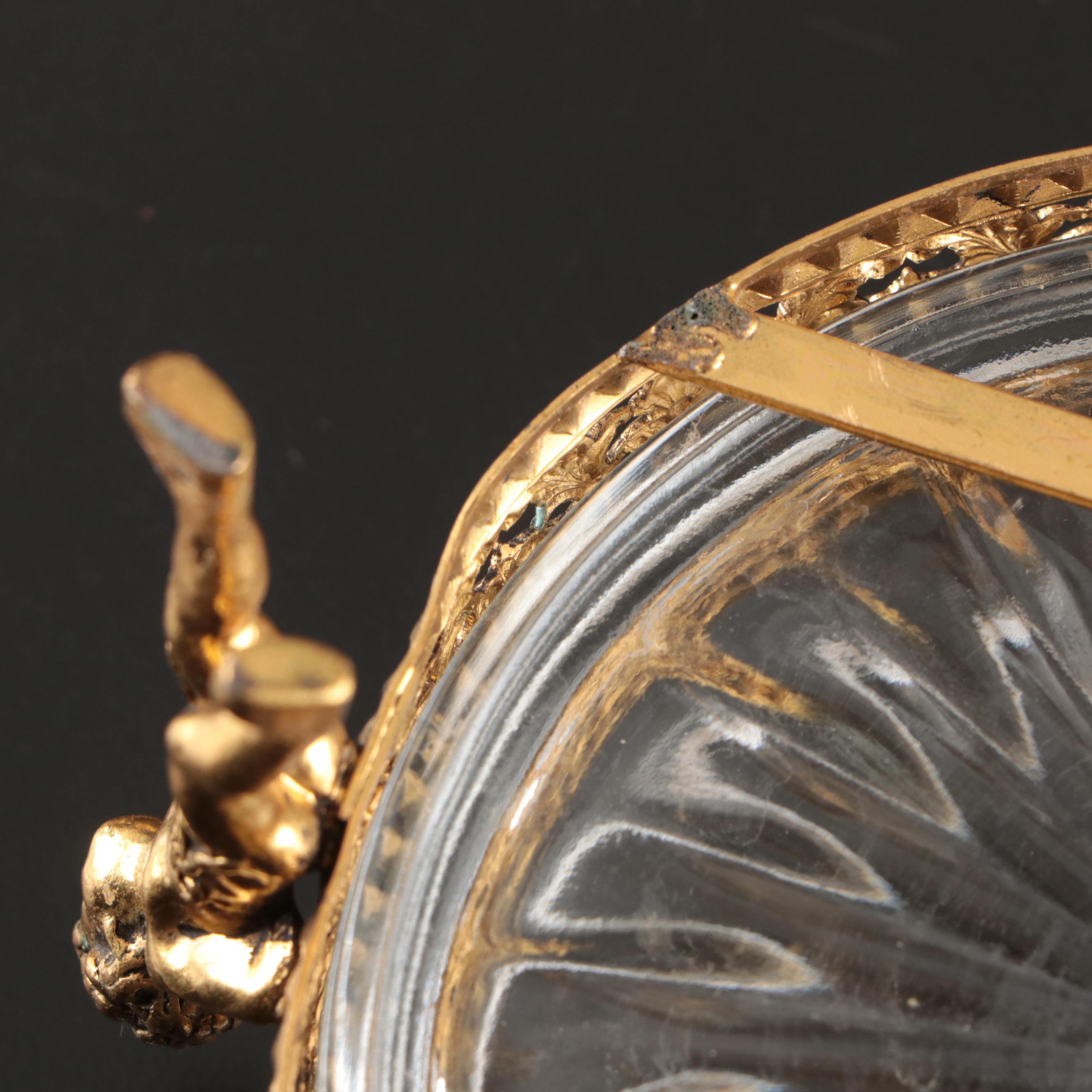 Matson Ormolu Jewelry Casket with Brass Picture Frames and Other Vanity Décor