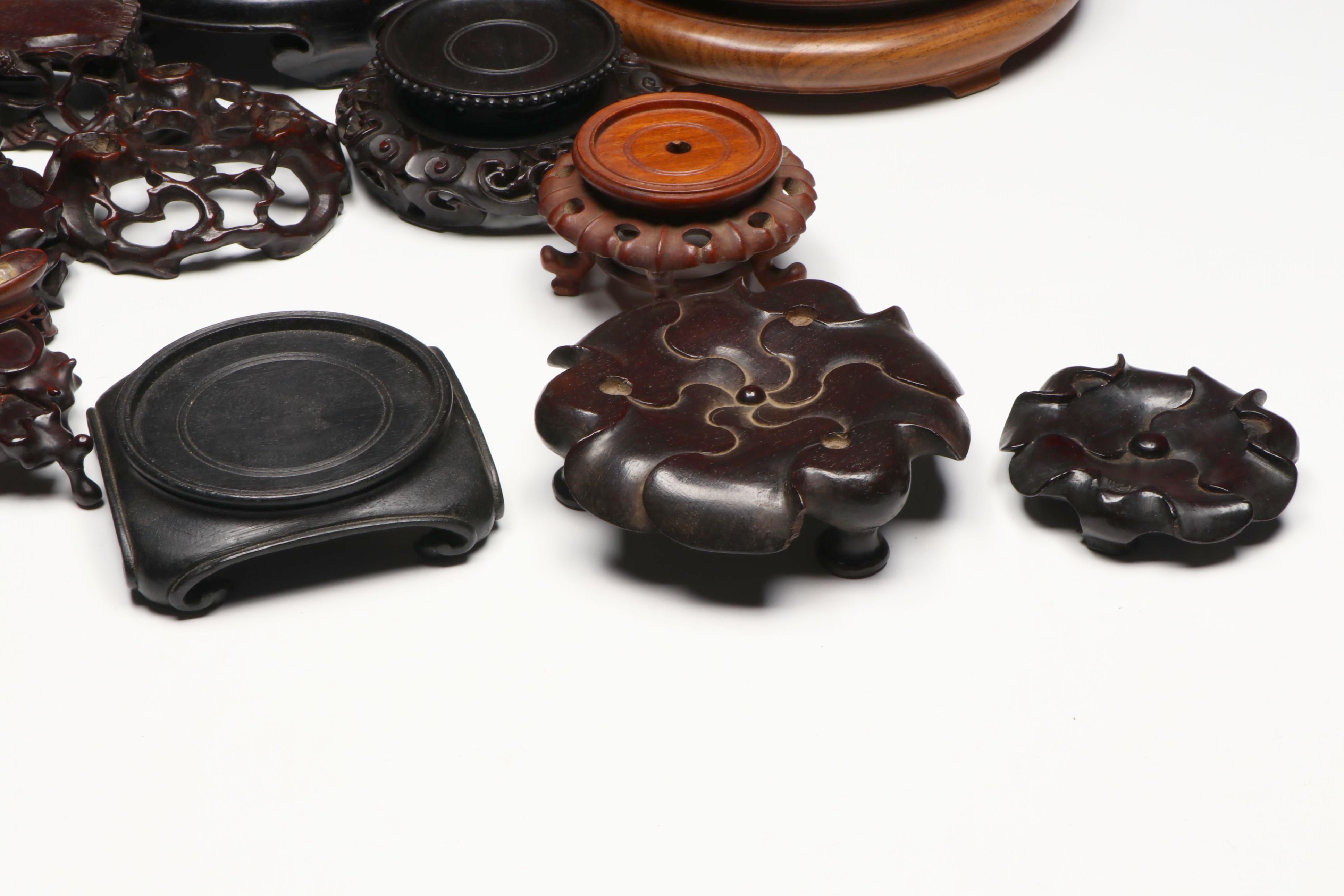 Antique and Vintage Chinese Carved Rosewood and Hardwood Stands