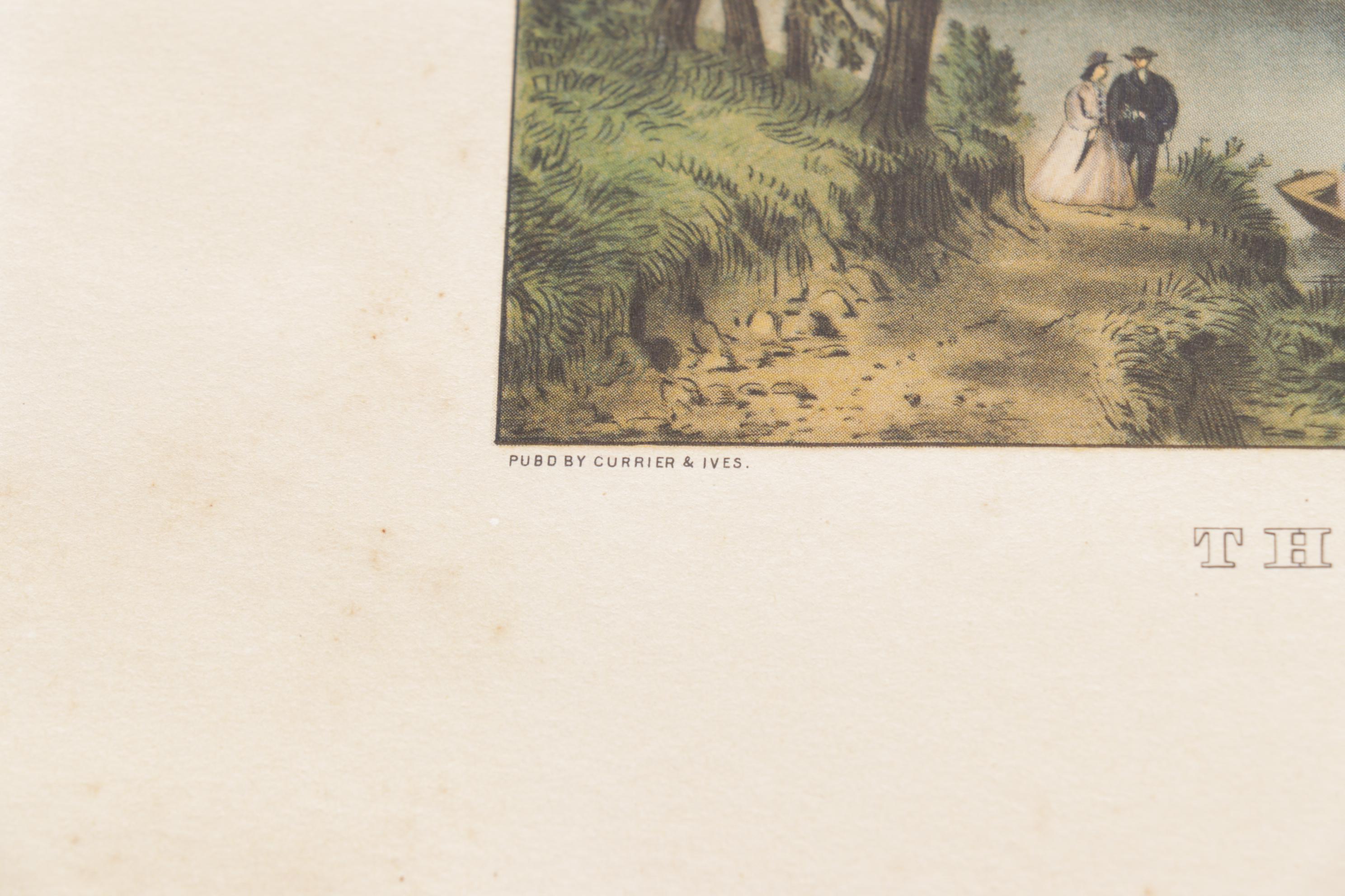 Offset Lithographs After Currier & Ives "The River Side" and More