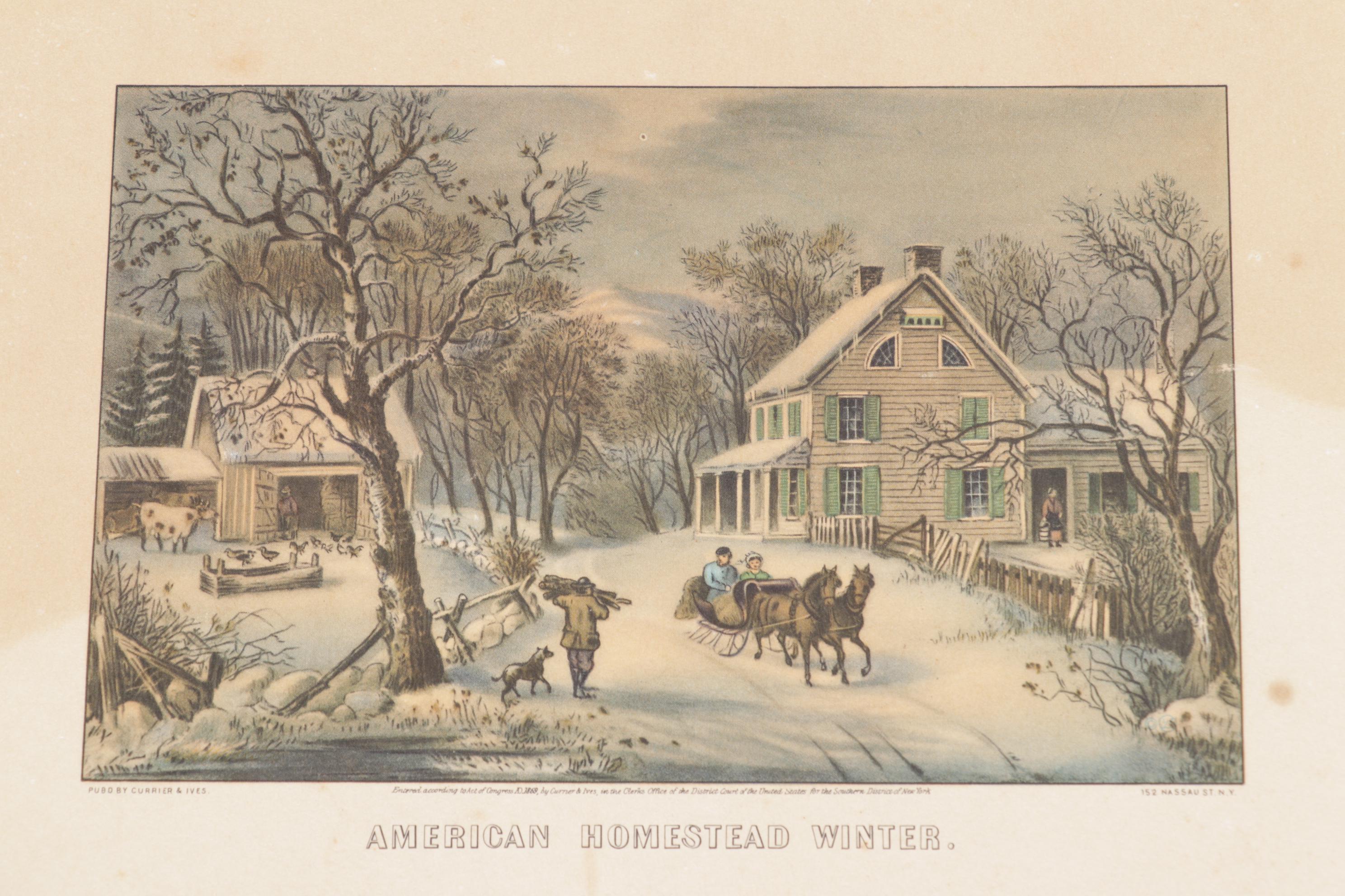 Offset Lithographs After Currier & Ives "The River Side" and More