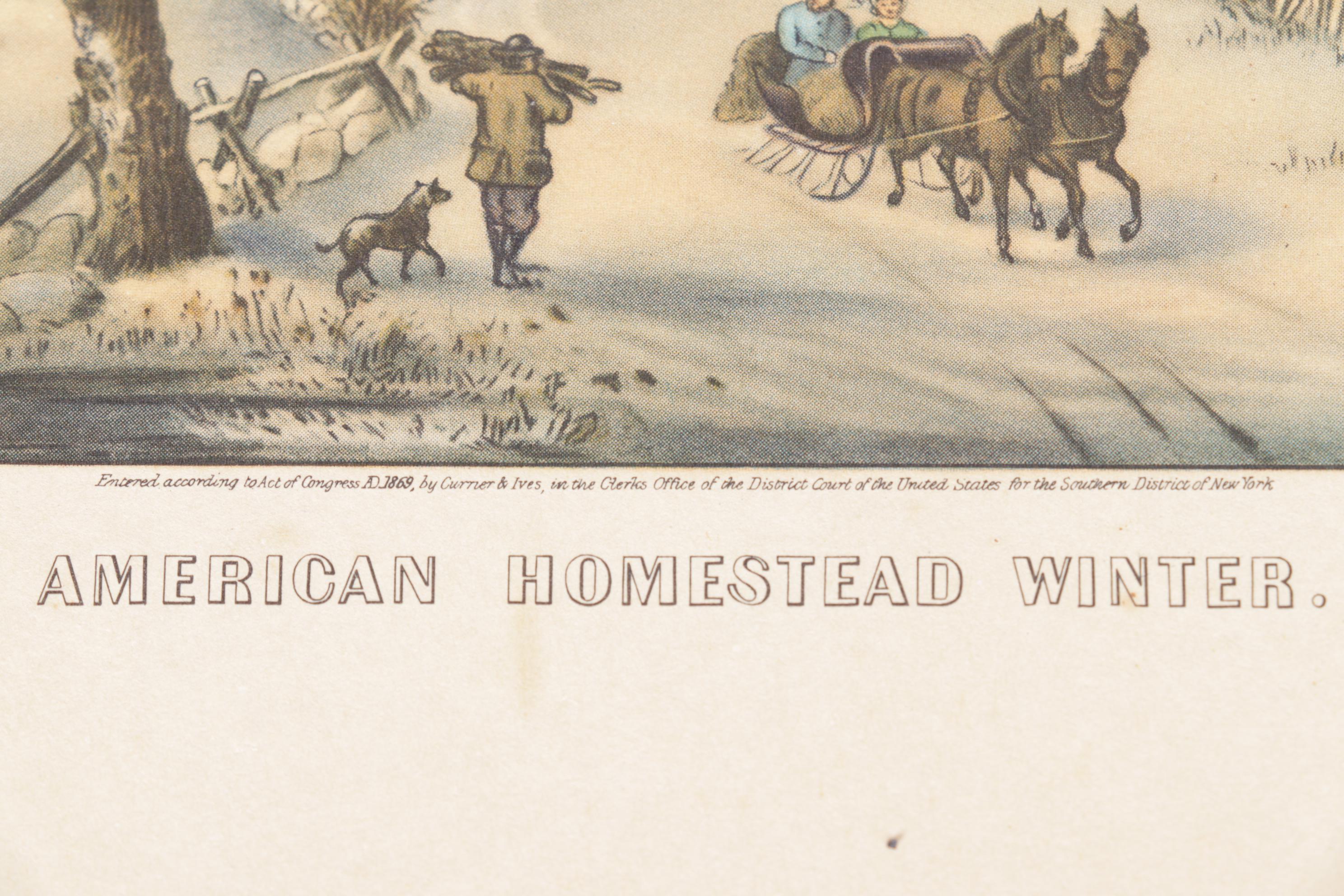 Offset Lithographs After Currier & Ives "The River Side" and More