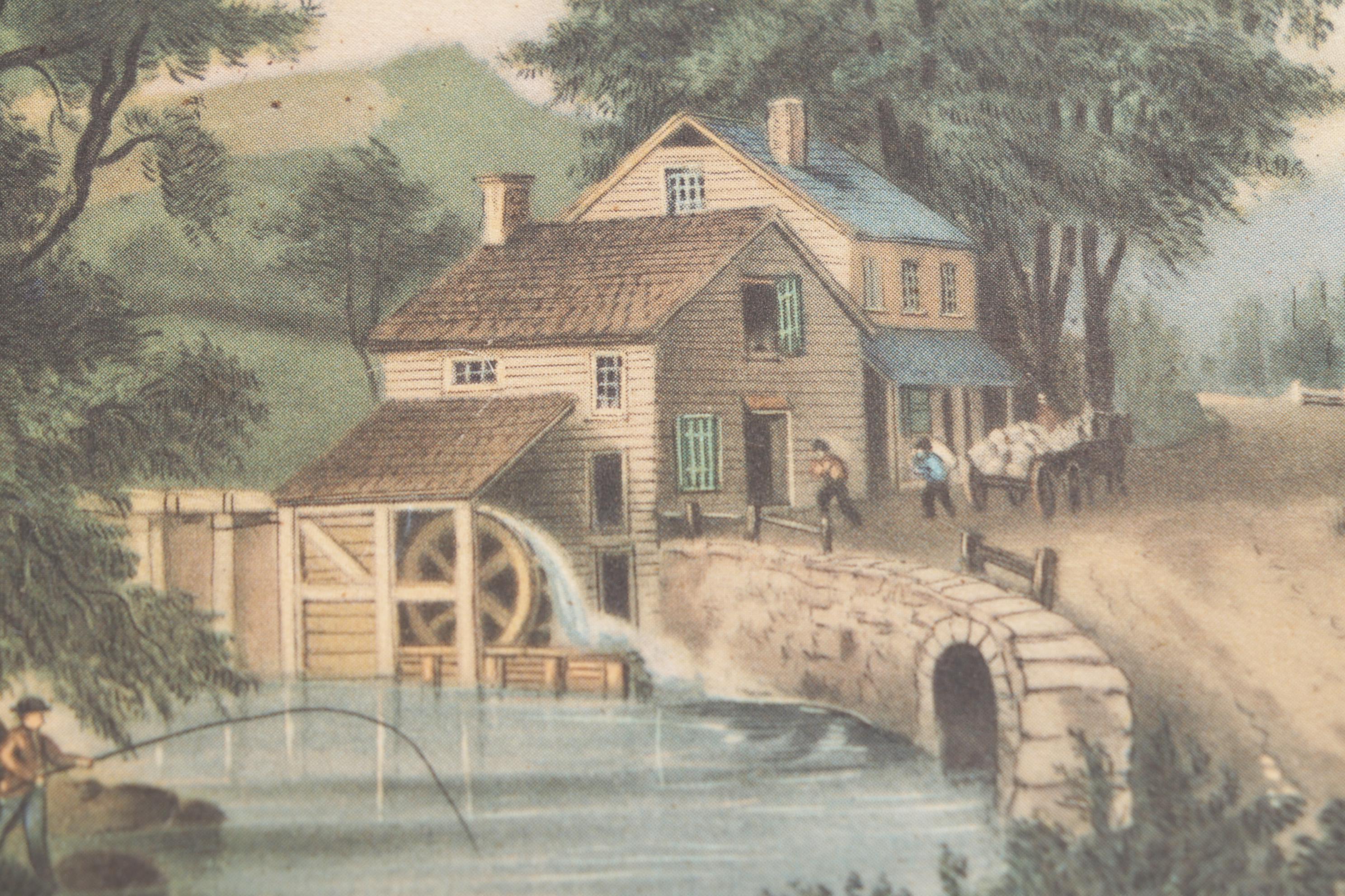 Offset Lithographs After Currier & Ives "The River Side" and More