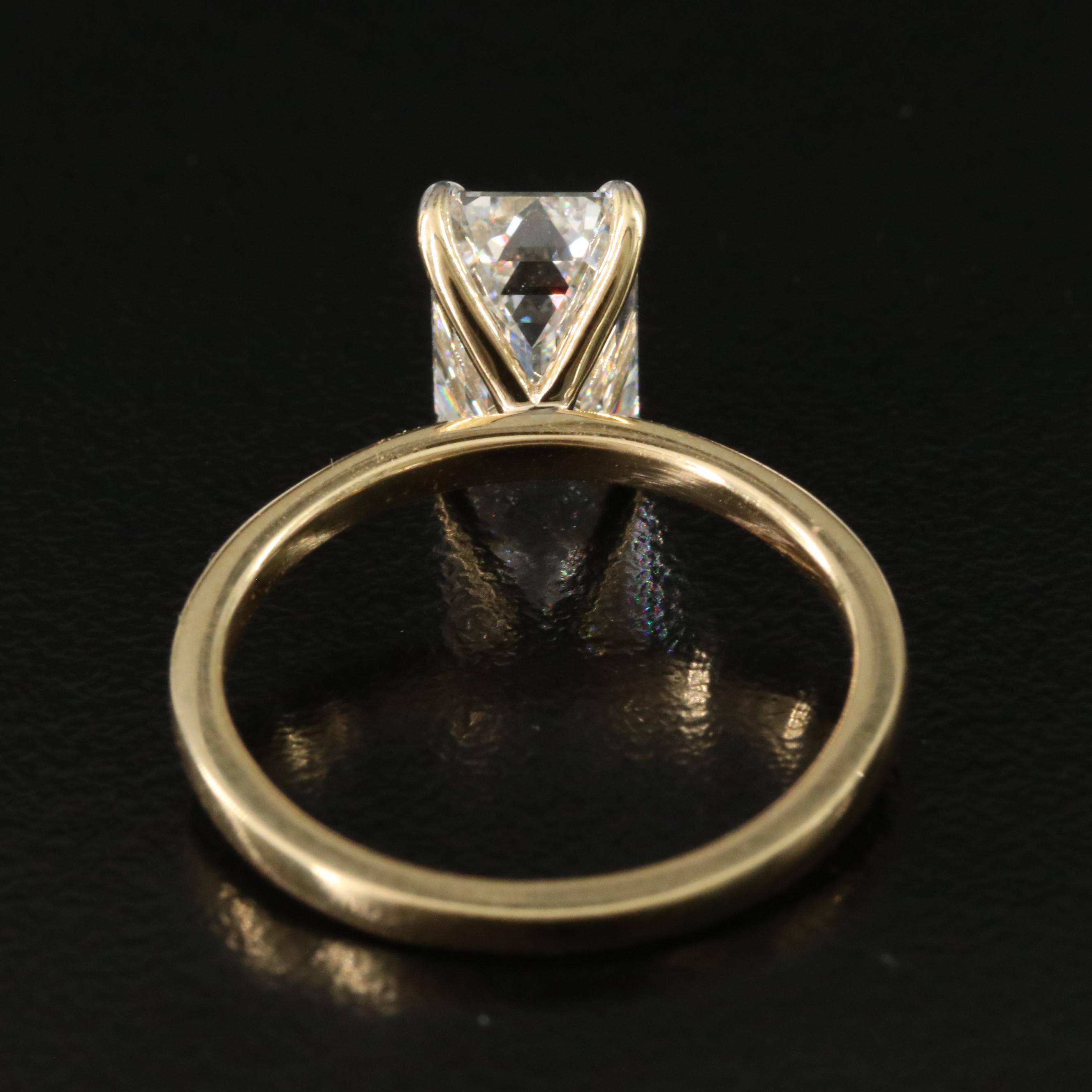 14K 2.02 CT Lab Grown Diamond Solitaire Ring with IGI Report