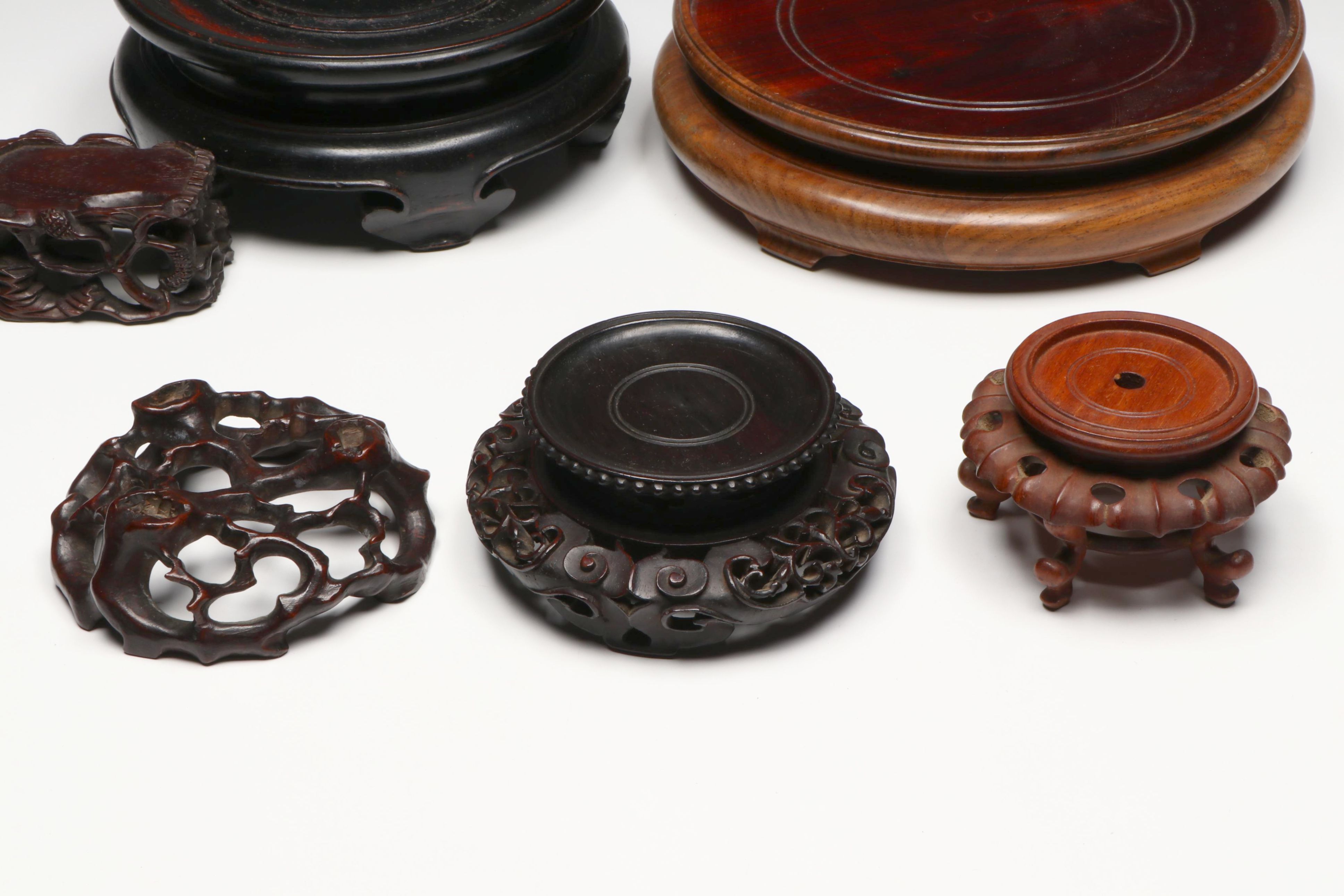 Antique and Vintage Chinese Carved Rosewood and Hardwood Stands