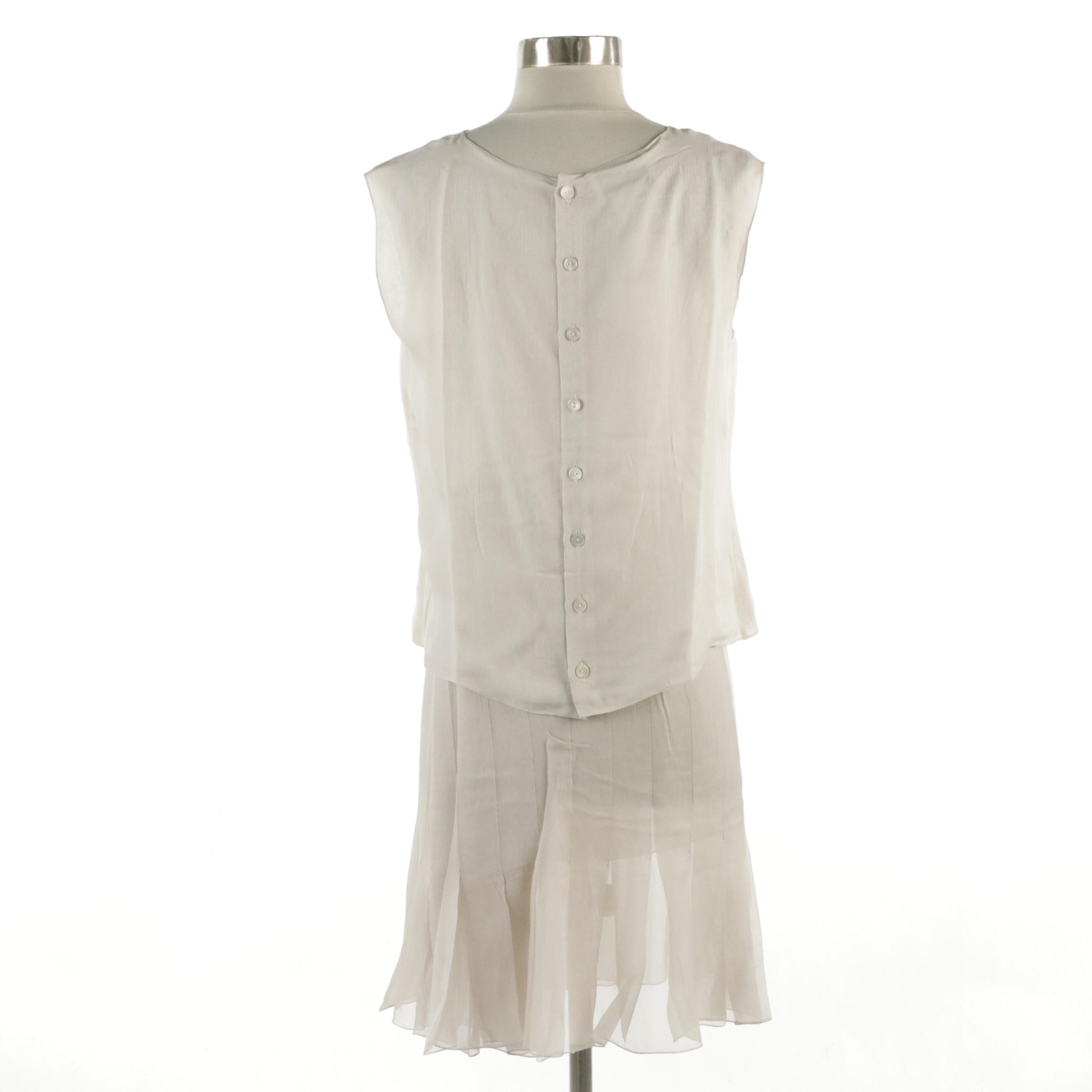 Chanel Silk Sleeveless Top and Skirt From the 2004 Cruise Collection