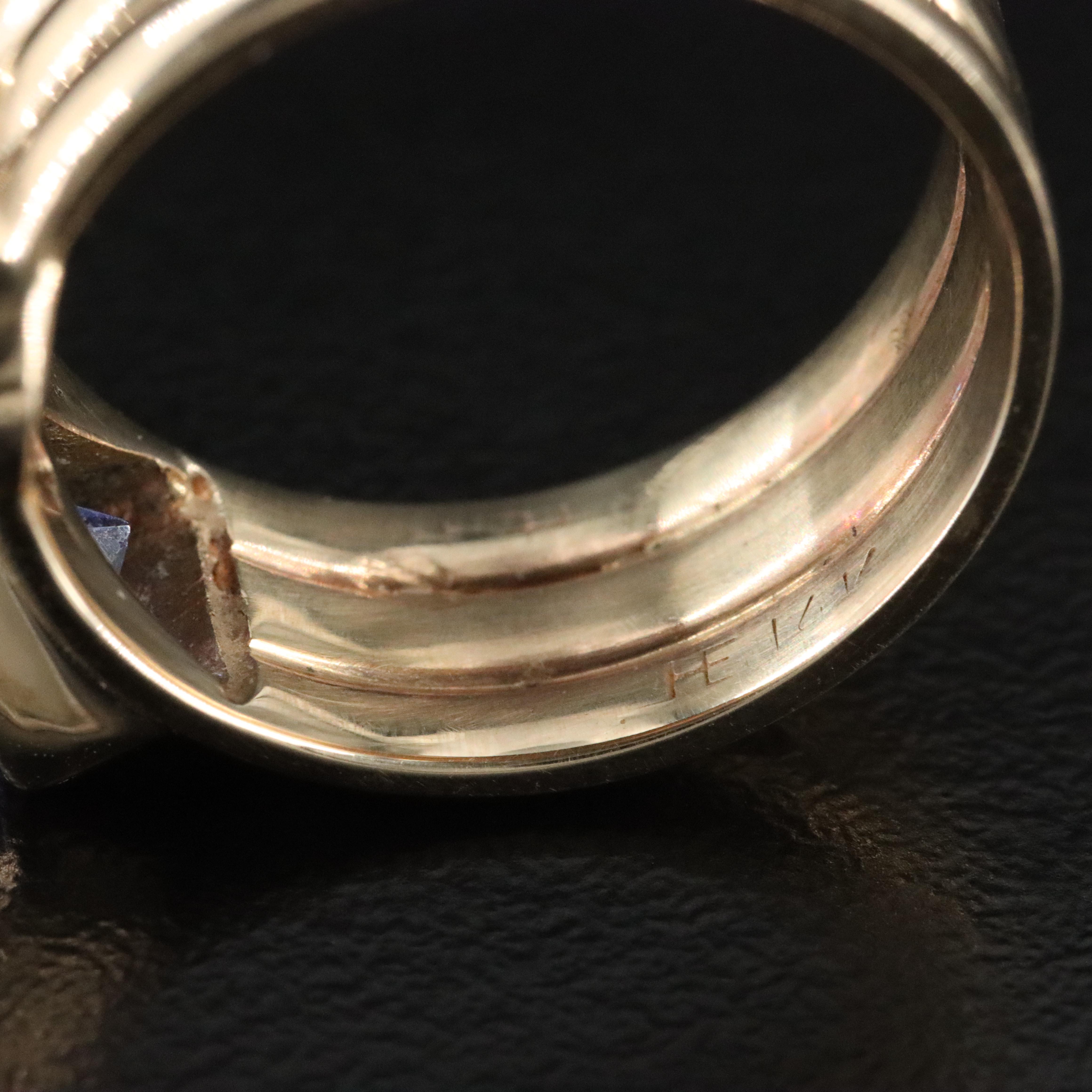 14K Tanzanite, Tourmaline, and Diamond Ring