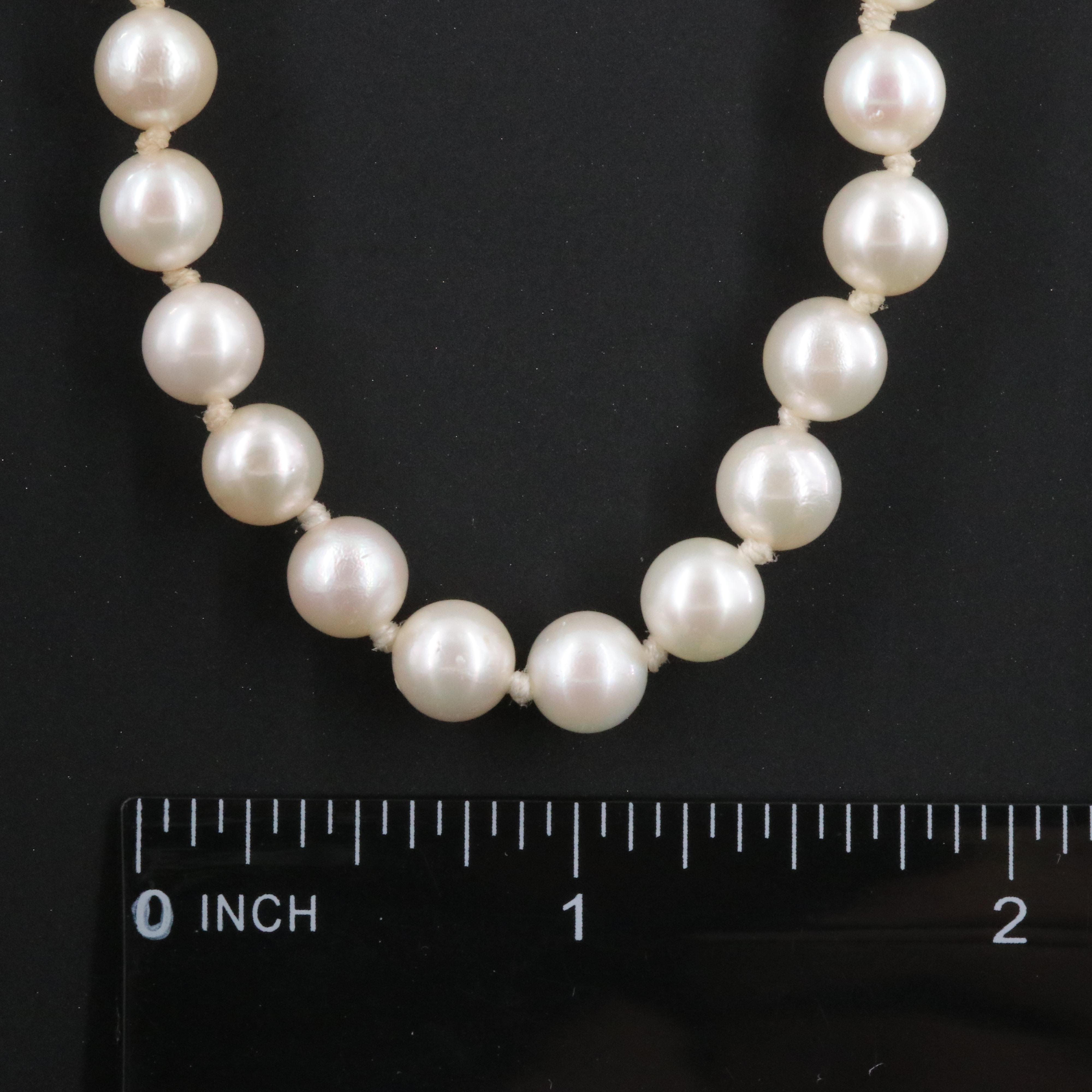 Pearl Necklace with 14K Flower Clasp