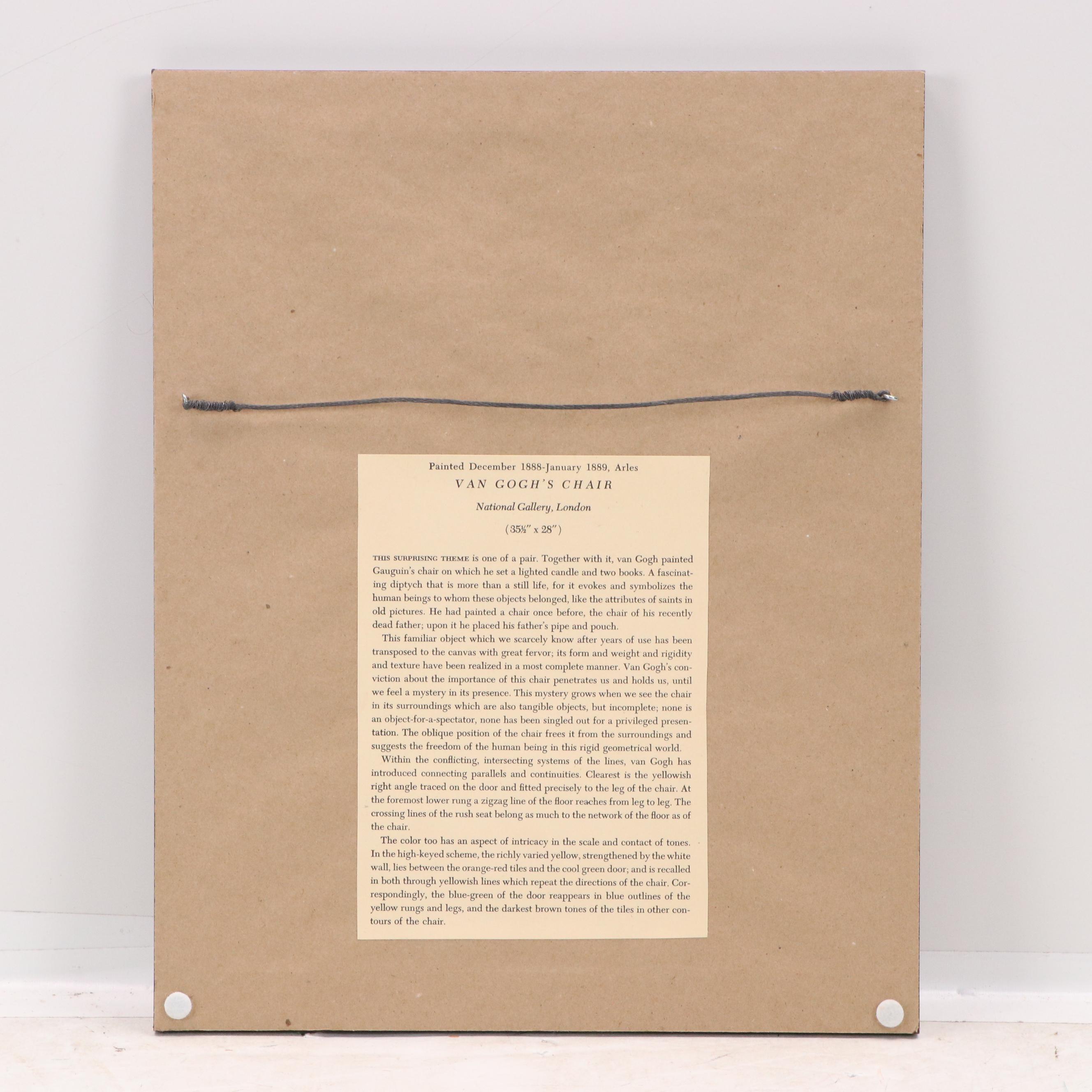 Offset Lithographs After Van Gogh's Chair and "The Pink Orchard"