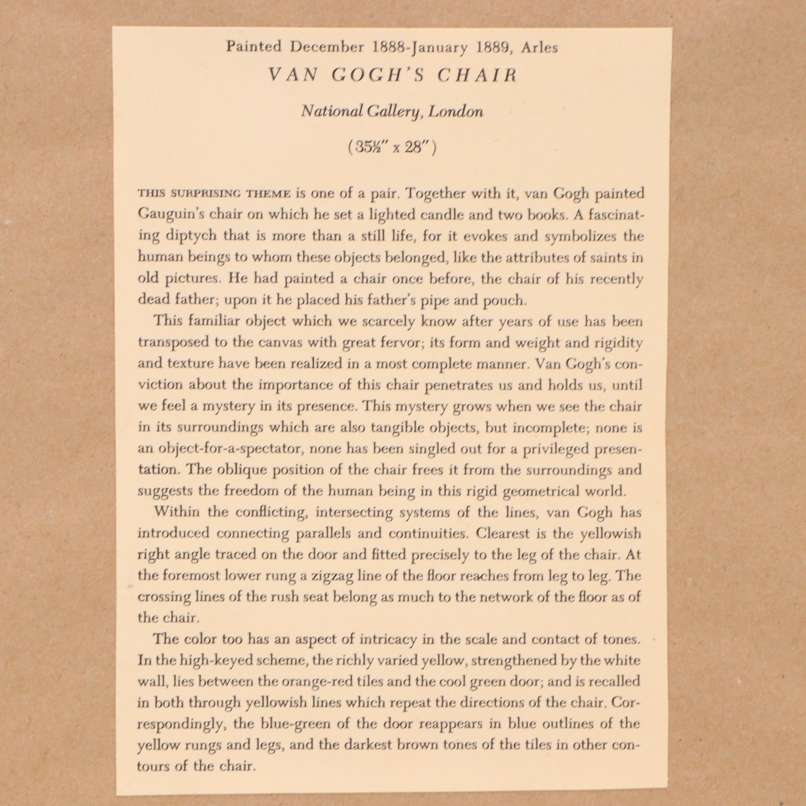 Offset Lithographs After Van Gogh's Chair and "The Pink Orchard"