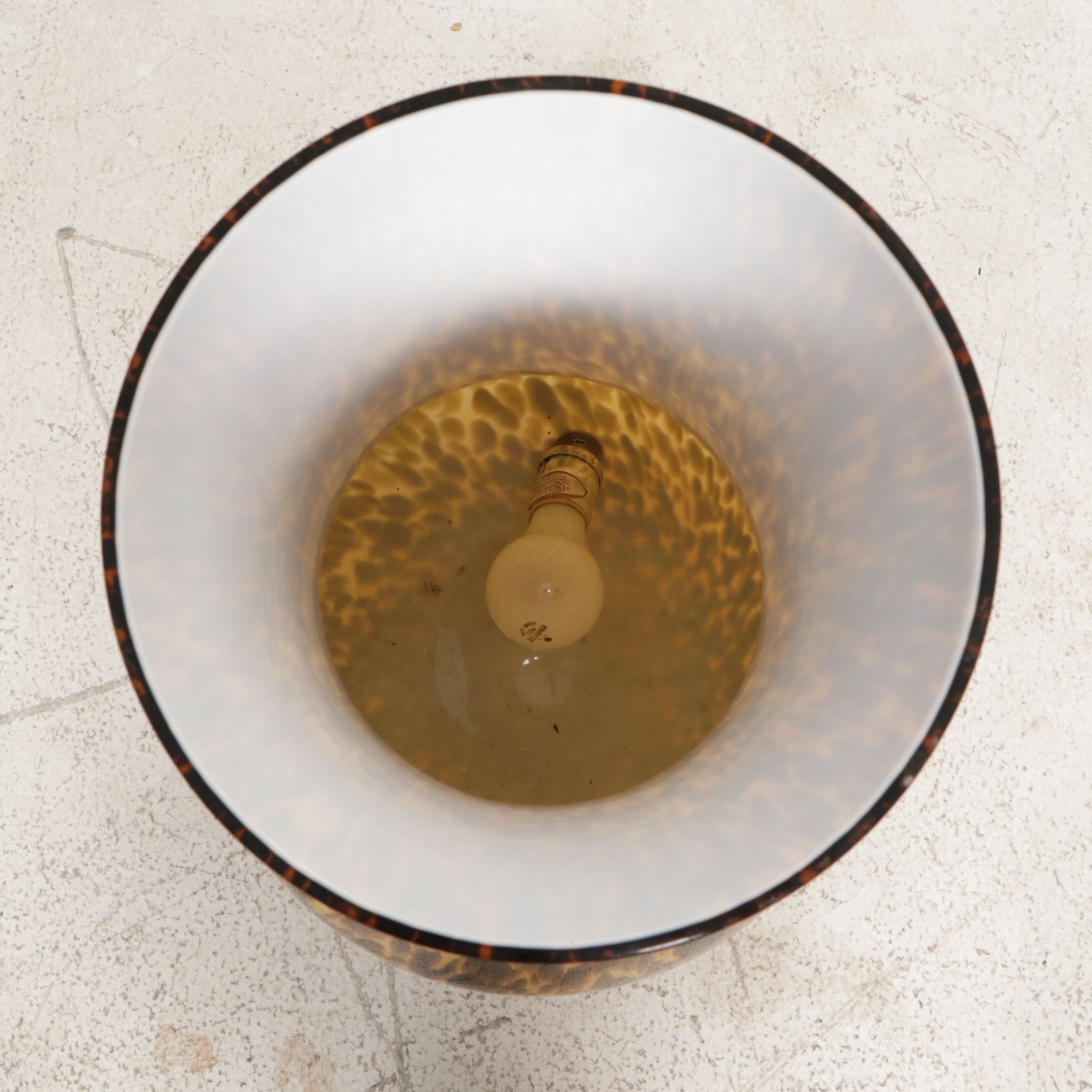 Faux Tortoise Shell Glass Floor Vase Converted to Lamp, 2005