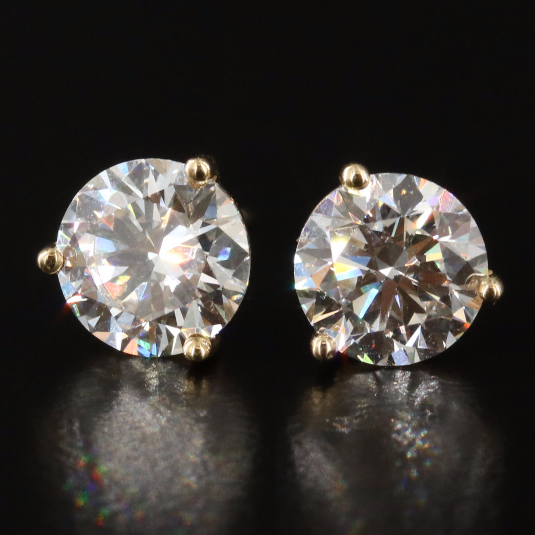 18K 3.00 CTW Lab Grown Diamond Solitaire Stud Earrings